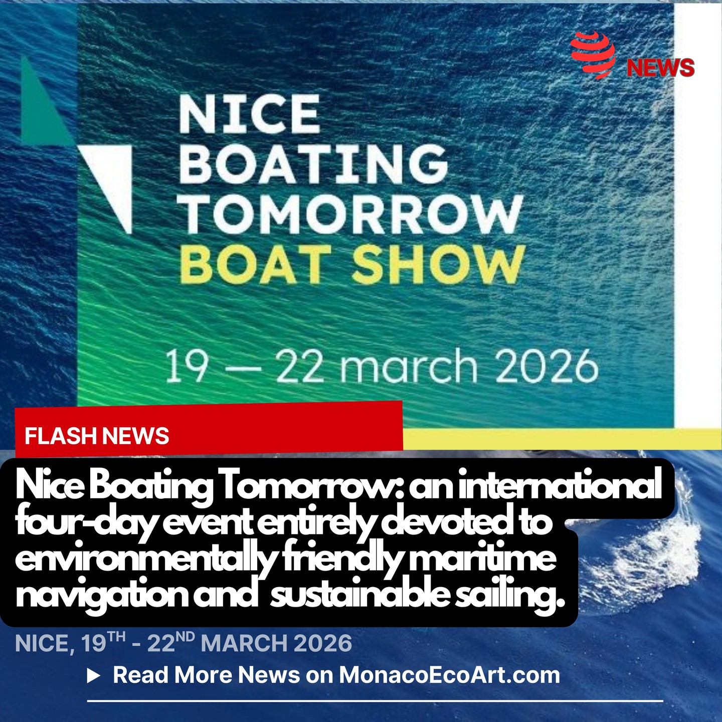 @mo.eco_art MonacoEcoArt.com #flash #news #savethedate #nice #boating #tomorrow #event 🌊🇫🇷 The first edition of Nice Boating Tomorrow opened this morning (19th March 2026) at the OcéaNice Congress Center under the umbrella of @gpoevents_official, @metropolenicecotedazur, @maregionsud, and the @ccicotedazur: this #international four-day #event entirely devoted to environmentally friendly #maritime navigation and #sustainable sailing aims to lay the foundations for a new #nautical transition towards more #innovative, #sustainable and cutting-edge vessels and devices 🌐🚤⛵The rendezvous, in the heart of the iconic #port of Nice, develops through three pillars: 1. Technological Innovation (Start-ups, Shipyards, Energy Solutions), 2. Sustainable Development (Eco-designed boats, Clean Propulsion, Circular Economy) and 3. Human Experience (New Navigation Modes, Accessibility, Training) ⚙️👥 A set of #conferences, #workshops, #roundtables, tests are being animated by international #speakers around key topics, notably: environmental #impact of #yachting, new #economic models, low-carbon engines or #regulations and financing for the ecology transition 🛳️⚓ Counting on sixty exhibitors and thirty boats afloat, a large participation is expected up to 200 visitors Many are the topics on the discussion table, with special regard on: the environmental regulatory framework and standards, #innovation, impact of #yachting, transformation of the business model towards more sustainable and low-carbon choices, future yachting and eco-design through reused materials, refit, and recycling ℹ️ For further information please visit: https://www.cote-azur.cci.fr/evenement/nice-boating-tomorrow/ 📸 © Nice Boating Tomorrow - Layout and Contents by: © MonacoEcoArt