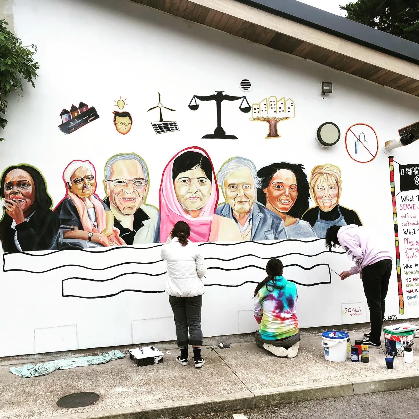 Life Centre students are adding the finishing touches on the SDG Champipns mural at the @corkglobalgoals Scala Youth Village! Delighted to be working with Scala to develop the village.