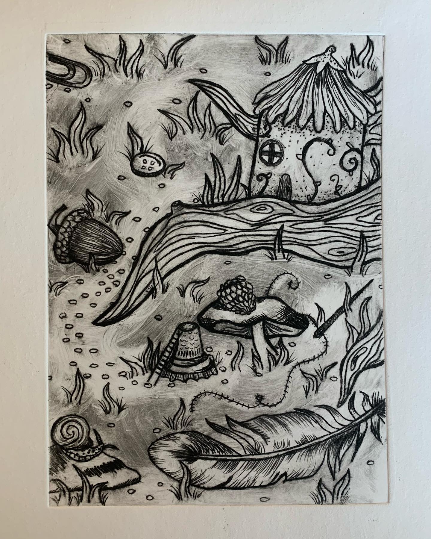 My latest etching for Printmaking :)
All the Small Things
6”x8”
Akua Ink on Paper
