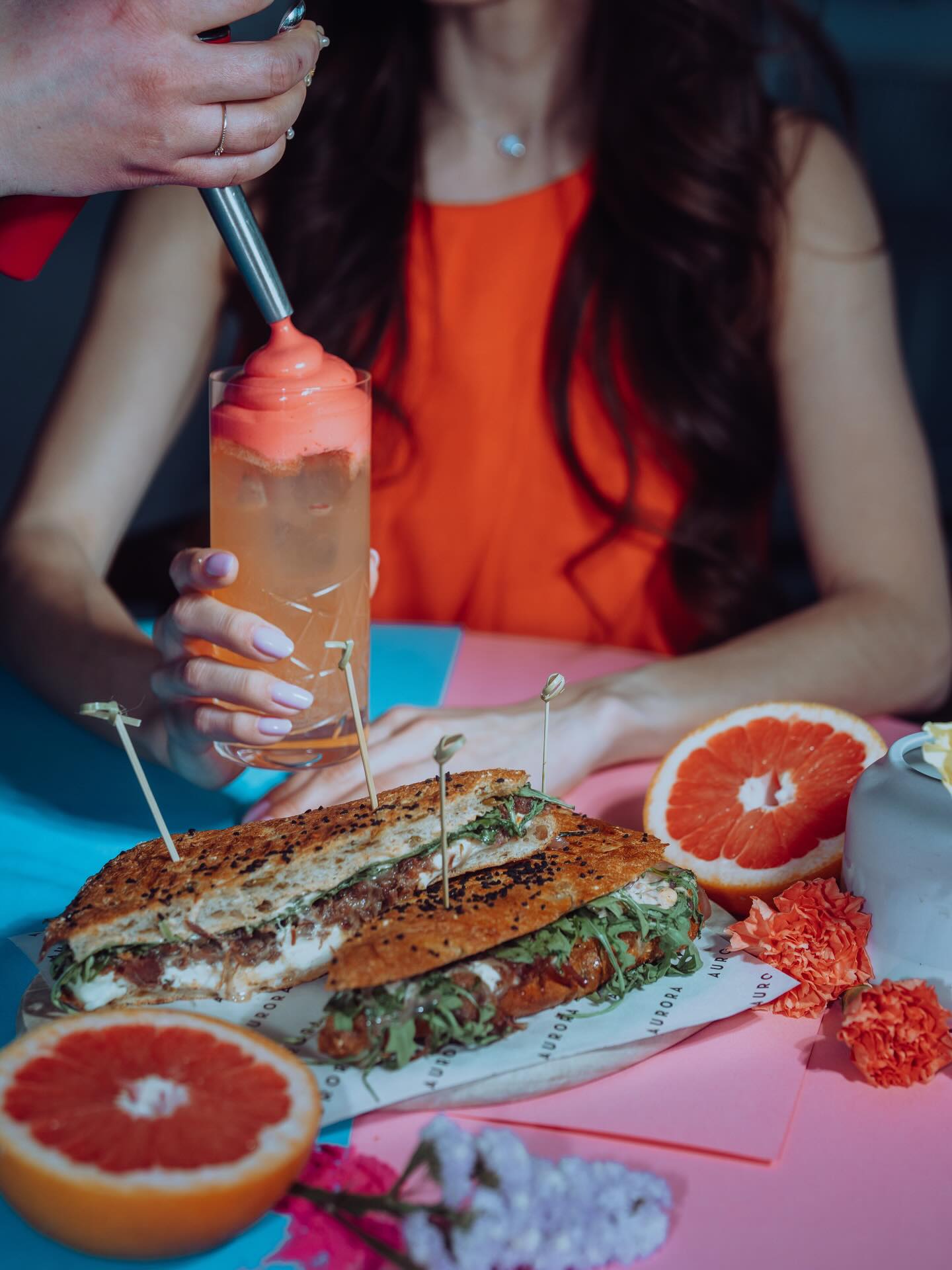 Experience one of our Signature Pairings at its finest ✨
Our Panino Aurora Fusion delivers bold, layered flavors — perfectly matched with the floral freshness of our Hibiscus Delight cocktail 🌺🍸
A vibrant duo that elevates every bite and sip. A signature combo you’ll crave again.
#SignaturePairing #AuroraFusion #hibiscusdelight