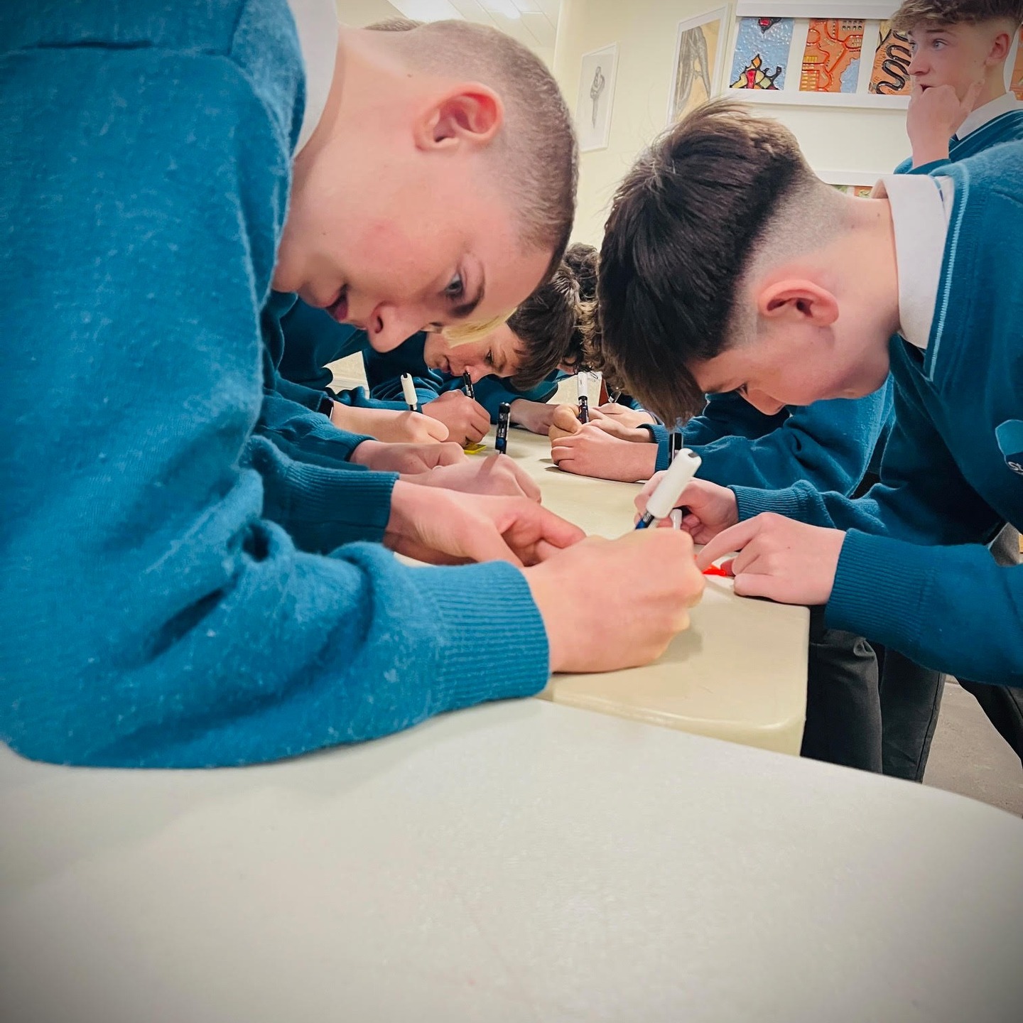 Reflect120 is our new art installation to celebrate 120 years of St. David's Holy Faith Secondary School.
The whole school community were asked to reflect on what they are grateful for and to write their gratitudes on to reflective neon perspex. All neon tiles will be exhibited together as a permanent installation, simply titled 'Reflect120'.