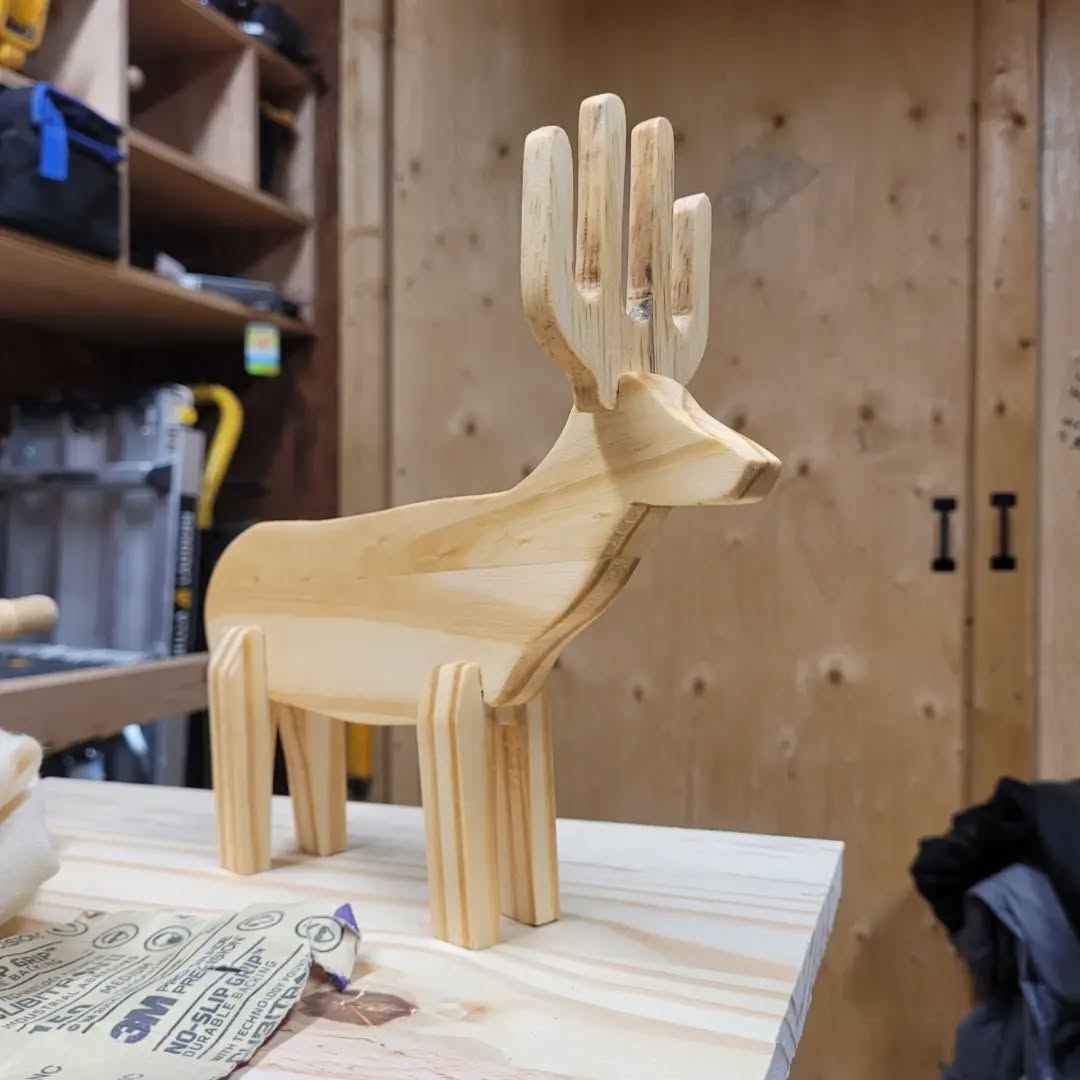 Christmas reindeer decoration completed by Maximus Craftsmanship. We make all kinds of woodworking projects. Have an idea you'd like completed? Let us know!