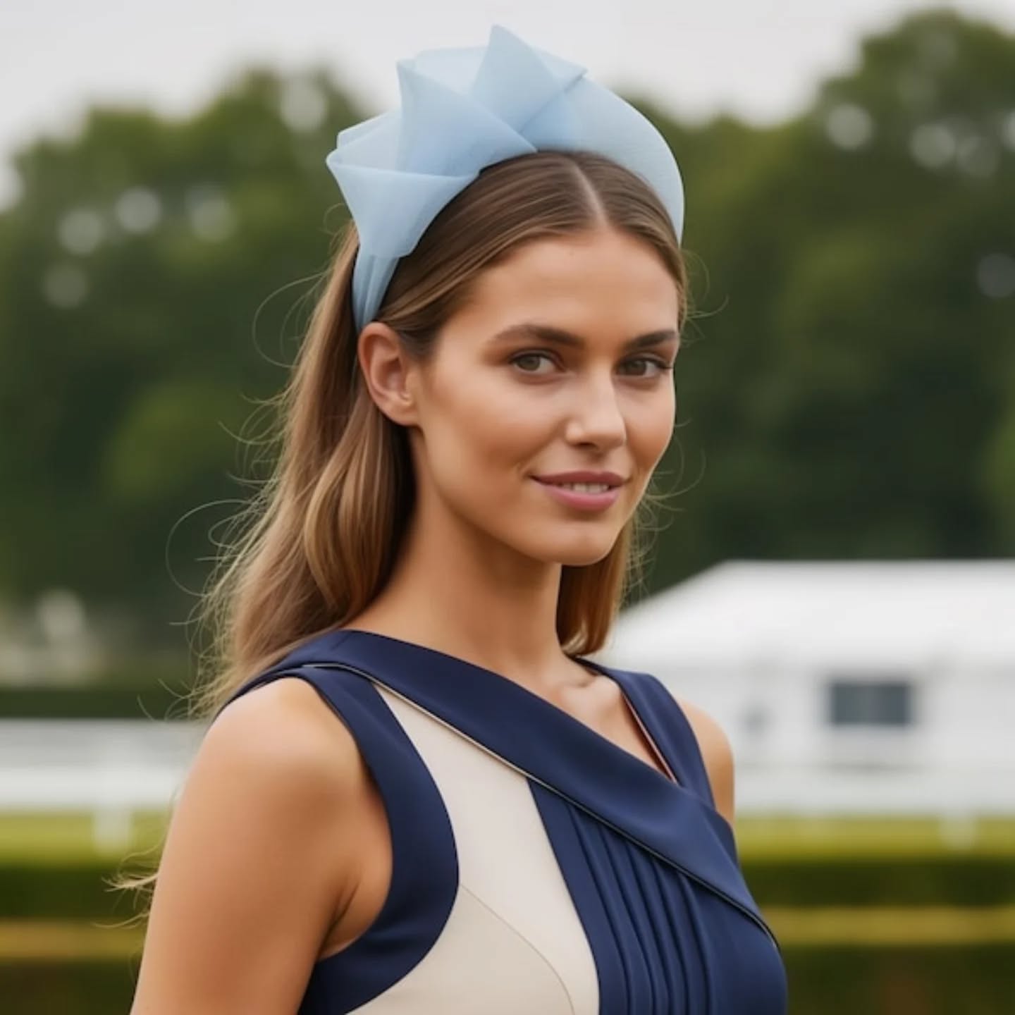 Soft blues, perfect for the races and weddings.
#fascinator #weddingguest #racedaystyle
All pieces are designed and handmade by me. Images are styled using AI to show how they can be worn.