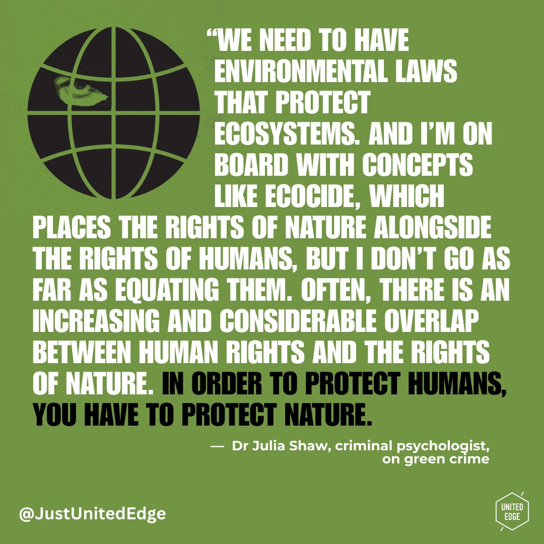 Environmental destruction is often organized, profitable, and protected. From illegal wildlife trafficking to large-scale pollution and deforestation, “green crime” reveals how deeply environmental harm is tied to systems of power, profit, and weak accountability.
What’s striking isn’t just the scale of these crimes, but how rarely they are treated with the urgency they deserve. Environmental crime is among the world’s largest illicit industries, generating massive profits while ecosystems collapse and communities suffer the consequences. It’s a lack of justice. Read Dr. Julia Shaw’s interview here: https://bit.ly/4rC5l08
#GreenCrime #EnvironmentalJustice #EcoCrime #Ecocide #StopEnvironmentalCrime #ClimateJustice #Accountability #PlanetOverProfit #EnvironmentalLaw #ProtectBiodiversity #GlobalJustice #SystemicChange #NatureAndJustice #EcoAccountability