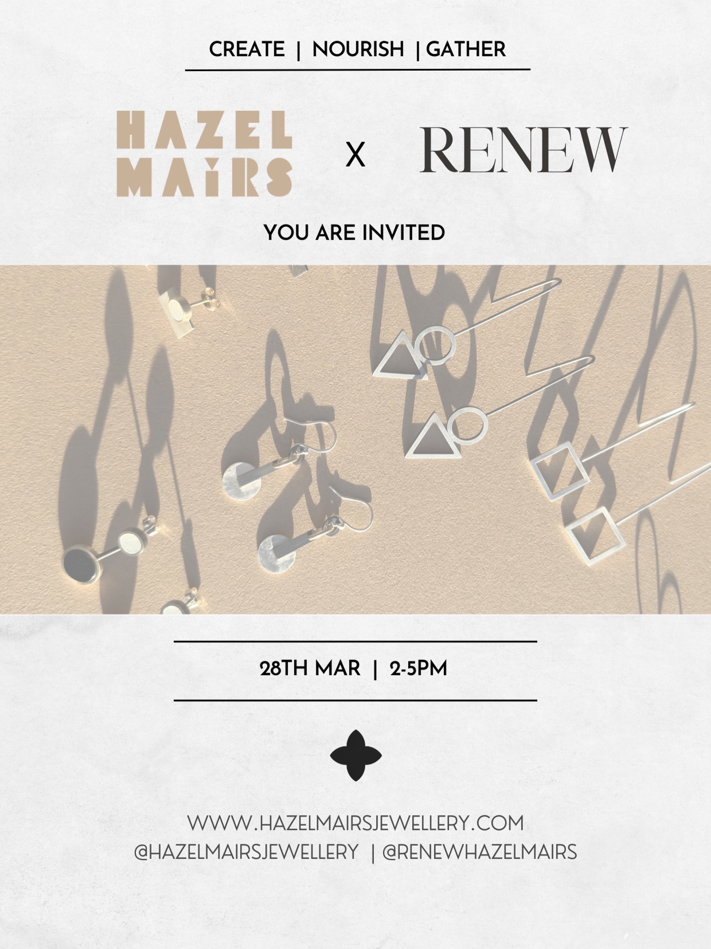 A little something special for those of you who appreciate beautiful, thoughtful things!
I’m hosting a relaxed, retreat-style gathering with jewellery, skincare, art and plant-based nibbles.
Featuring guest artist Chloe Mairs prints & hand illustrations.
@chloemairsprints
A relaxed afternoon with space to unwind, have a look, and enjoy good company. It might just be what you’ve been needing!
It’s a private event with limited spaces, so if you’d like to come along, you can request an invitation via the link in my stories and highlights.
@renewhazelmairs