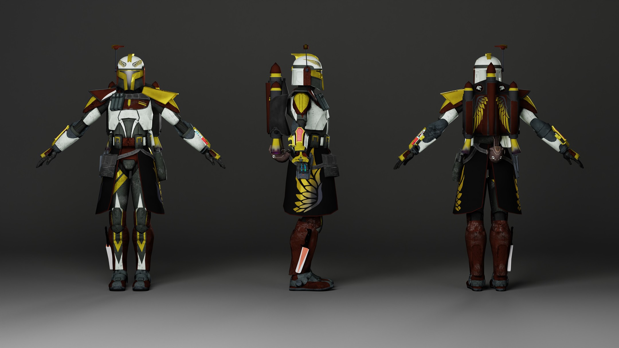 Clone Trooper Commission for Garry's Mod
Made in 2023
Base body armour model was not made by me.
1. Concept Style Render
2. Custom Models Made by Me
#3d #3drender #blender #garrysmod #gmod #starwars