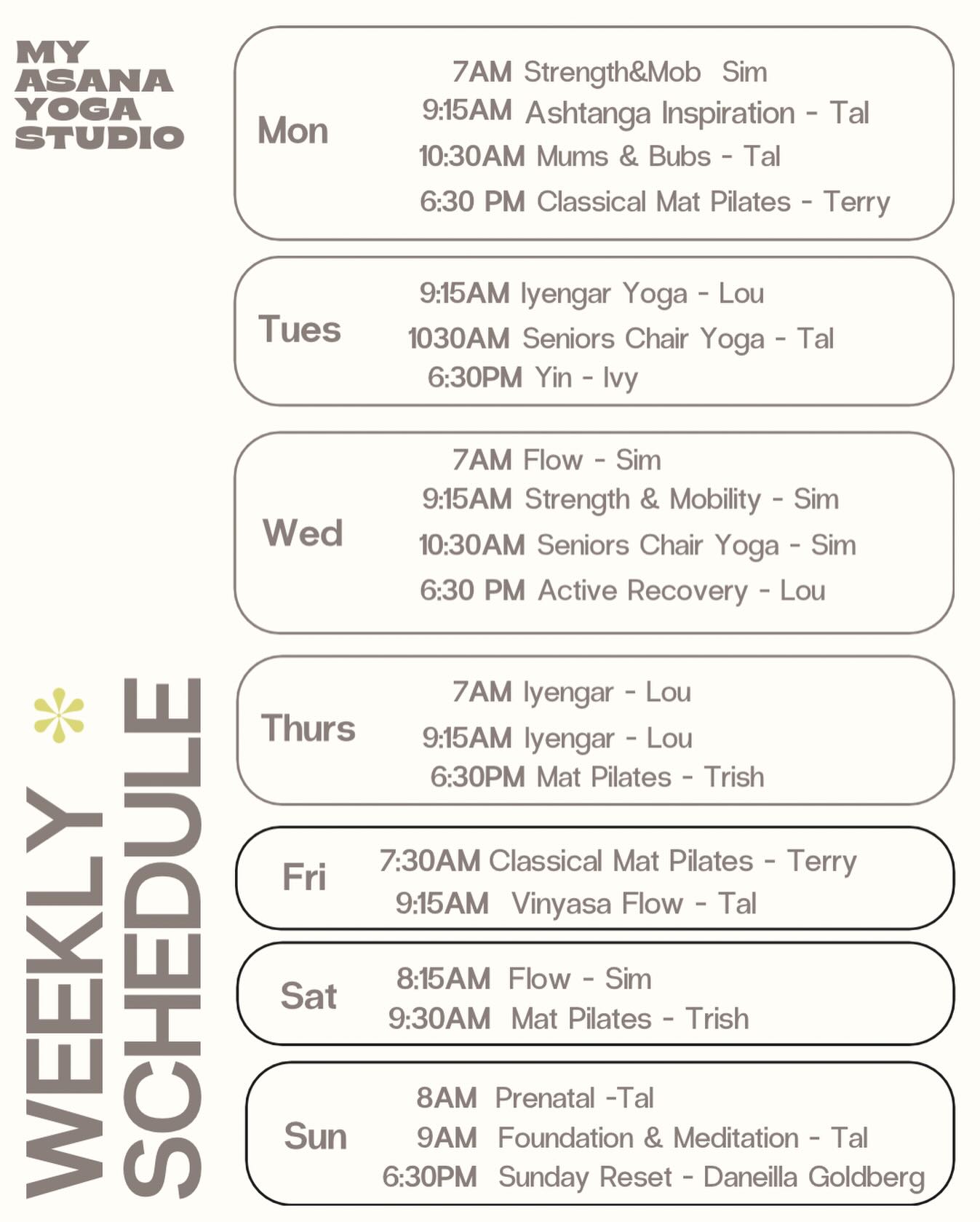 Some schedule updates ;) 🔥 Due to popular demand we have twice weekly strength and mobility 💪💪💪 🔥 All evening classes will start at 6:30pm and include a mix of pilates, restorative and active recovery for our athletes and runners. 🔥Prenatal every Sunday 🤰🏻🤰🏻