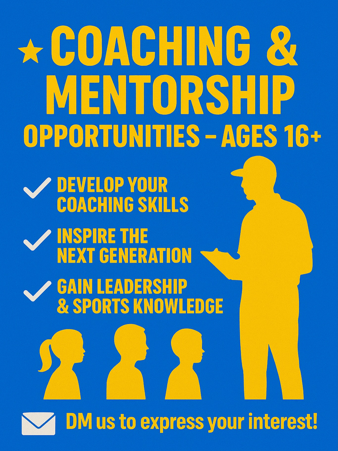๐ New Opportunity at BHSports! ๐
Weโre now offering mentoring & coaching opportunities for young people aged 16+ years old ๐โก
Whether you dream of being a sports coach, love sport but arenโt sure of your path, or simply want to develop leadership skills - weโre here to guide you ๐ก
At BHSports, we believe in empowering the next generation of leaders to inspire, support, and coach the generation after them!
Drop us a DM or email bhsportscoach@gmail.com to register your interest and letโs start shaping your journey together ๐ฉ
#BHSports #FutureCoaches #Mentorship #SportsLeadership #DorsetSports