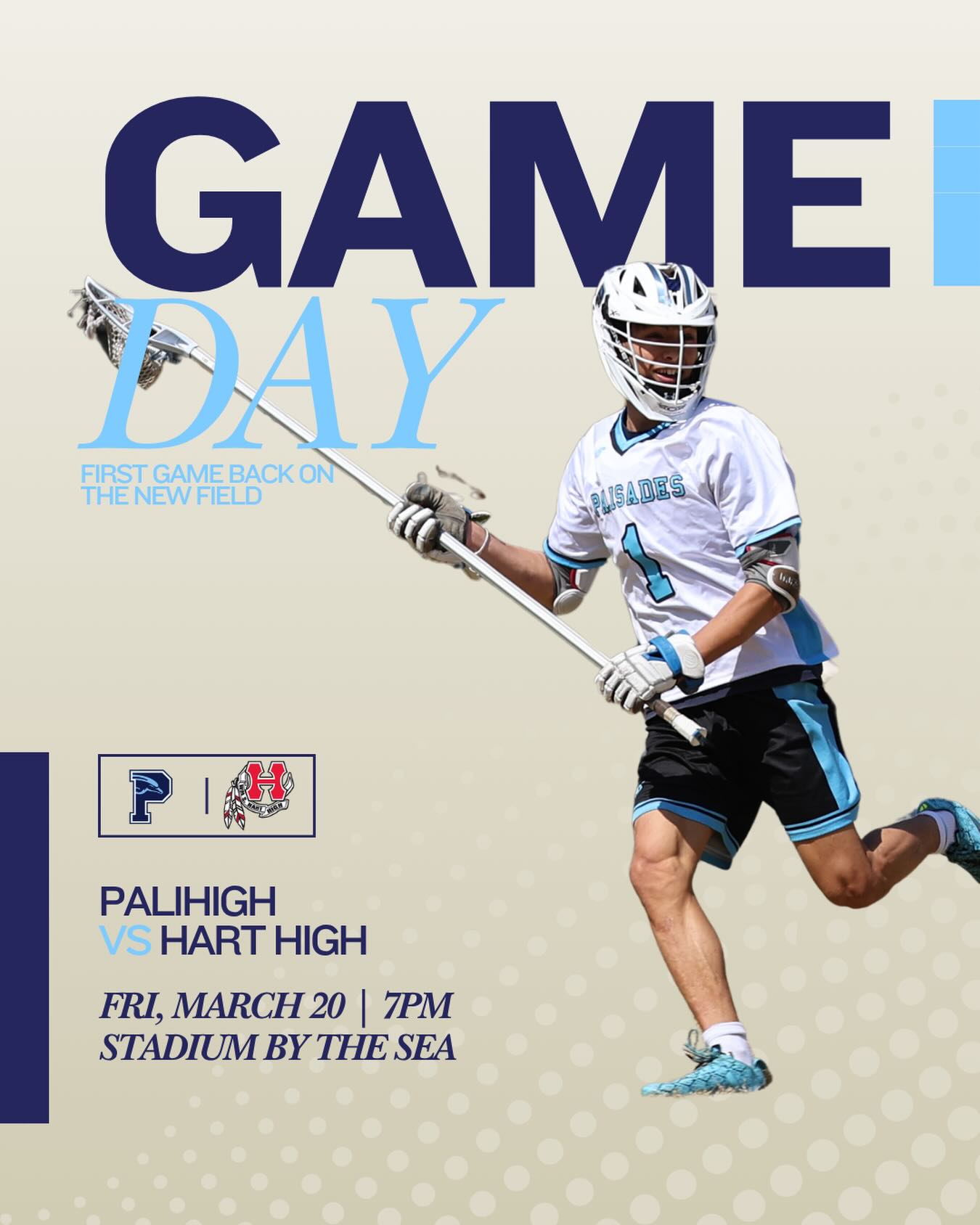 GAME DAY 🔵⚪️
Palisades lacrosse opens a new chapter tonight. After everything our community has been through, it’s time to be back on the field representing PCHS again on the newly built Stadium by the Sea 🐬
Proud of this community #palistrong
📍 Stadium by the Sea
🕖 7:00 PM
Excited to have the Pali community out there 🔵⚪️