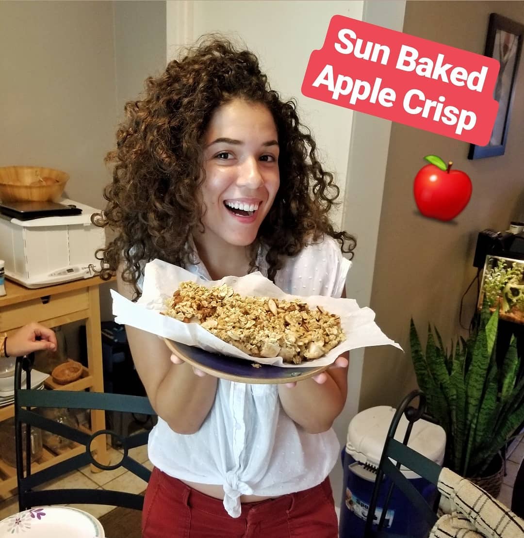 This past weekend, I had an action day at the house and we had a Fossil Free lunch. For dessert, we baked Apple Crisp using the GoSun Solar Grill. I gave the ingredients to my friends and they turned it into a delicious dessert! We used oats, apples, maple syrup, almonds, hemp seeds, and a little cinnamon and lemon. #gosungrill #gosun #gosunsport #applecrisp #apple #dessert #solar #solarcooking #permaculture #fossilfree #solaroven