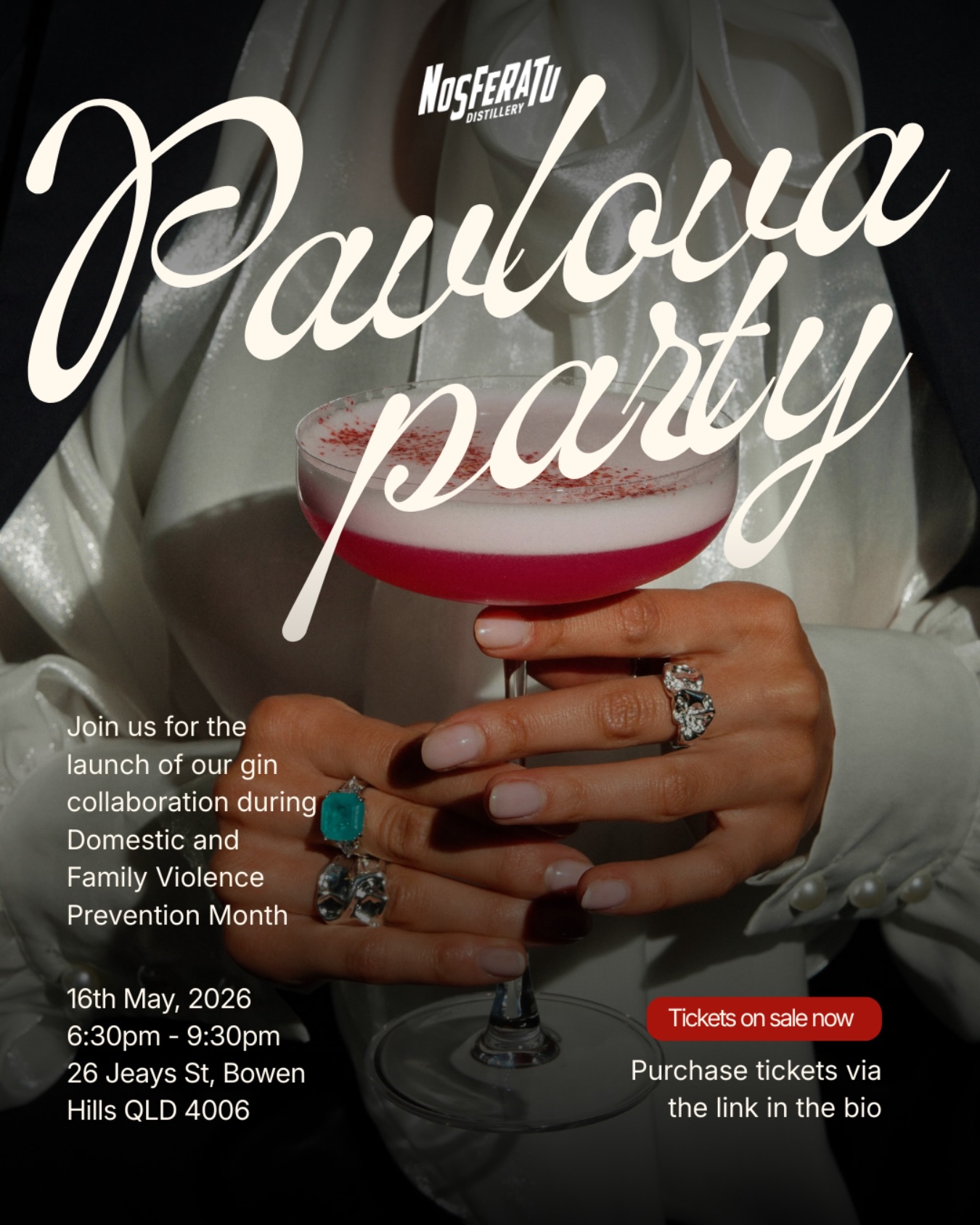 Tickets are live for the Pavlova Party with Open Haven 🍸 Join us for a meaningful night of Giselle cocktails and community during Domestic Violence Awareness Month.
🗓️ 16th of May, 6:30pm
📍 26 Jeays Street, Bowen Hills
🎟️ $85pp