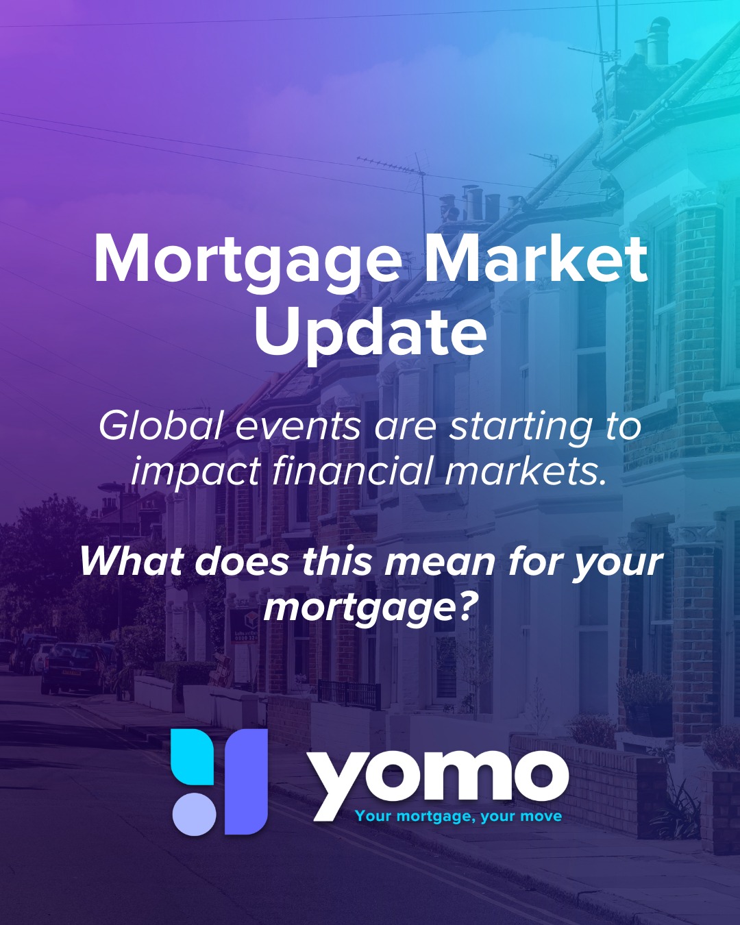 Mortgage markets have started to move over the last few weeks, as global events affect financial markets.
If your mortgage deal ends in the next 6 months, you may be able to review or secure your next rate early.
And for first-time buyers, getting a mortgage agreement in principle can help provide clarity while markets are moving.
Sources:
Mortgage Solutions – Market repricing amid volatility (2026)
HomeOwners Alliance – UK Mortgage Rate Forecast (2026)
Bank of England – Mortgage and swap rate data
Please note:
This post is for information purposes only and does not constitute financial advice. Your home may be repossessed if you do not keep up repayments on your mortgage or any other debts secured on it. There may be a fee for mortgage advice. The precise amount will depend upon your circumstances.
Yomo Finance Ltd is an Appointed Representative of The Right Mortgage Ltd, authorised and regulated by the Financial Conduct Authority.
#FirstTimeBuyerUK #UKPropertyMarket #MortgageAdvice
