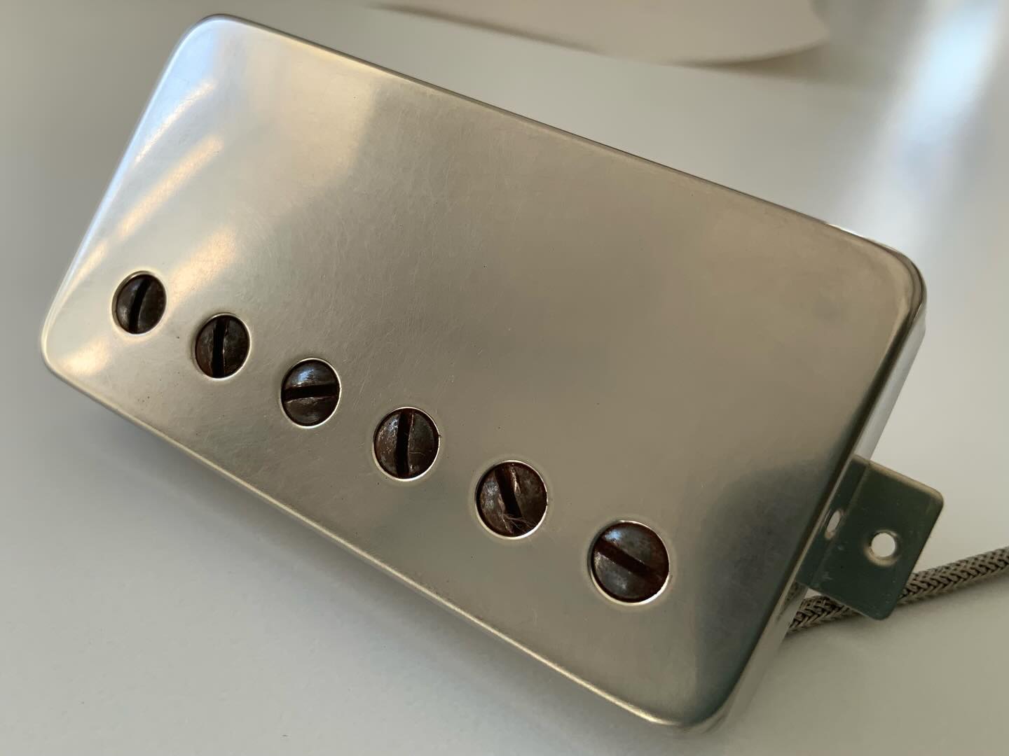 FOR SALE - Ready to ship, MF Guitar Bridge PAF Aged
Aged repro cover
Aged pole screws
7.8K
4.3H
49.2 spacing
Long leg
Long A2 Rough cast magnet
And yes it has the Koss tone…….
£115 + shipping