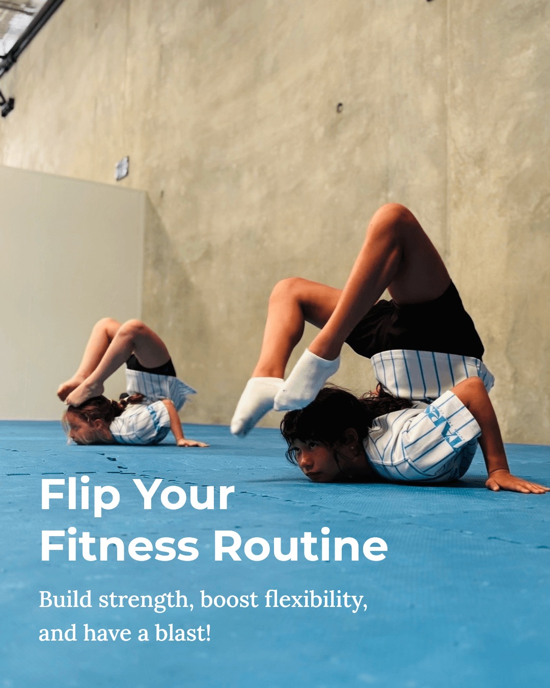 Want to get stronger, more flexible, and have a blast all at once? Acrobatics combines all three in the most fun fitness workout you'll try! Ready to flip your fitness routine and have some fun with us?