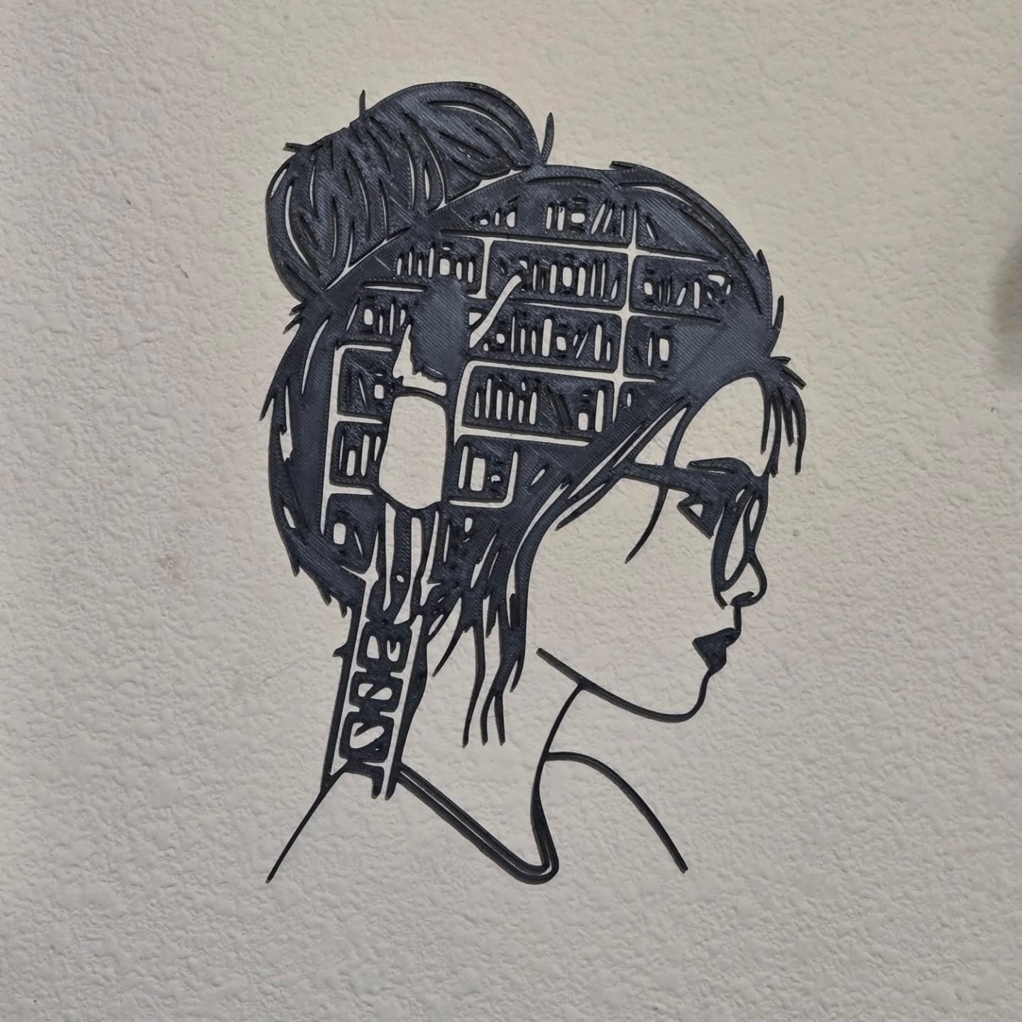 3d printing bookish wall decor. Because, why the hell not? I've made a lot lately, but this one hangs directly over my monitor and makes me happy. It suits me and feels indescribably relatable. She is me ๐
Bookish girlies ftw!