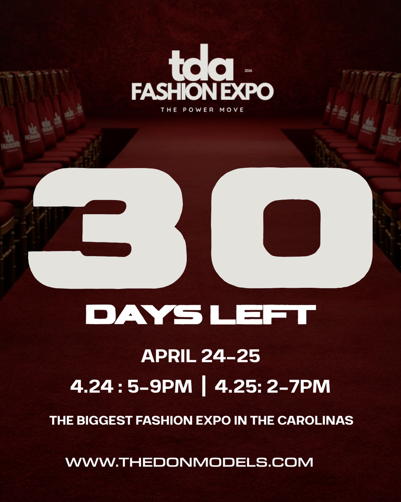 30 DAYS OUT 🔥
Raleigh, NC 📍 this is NOT the event you wait last minute for.
Designers. Models. Performances. Panels.
A whole room full of creatives ✨
Get your ticket. Get your fit.
Don’t get left out 👀
#TDAFashionExpo
#FashionExpo
#RaleighEvents
#NCEvents
#ThingsToDoInRaleigh
