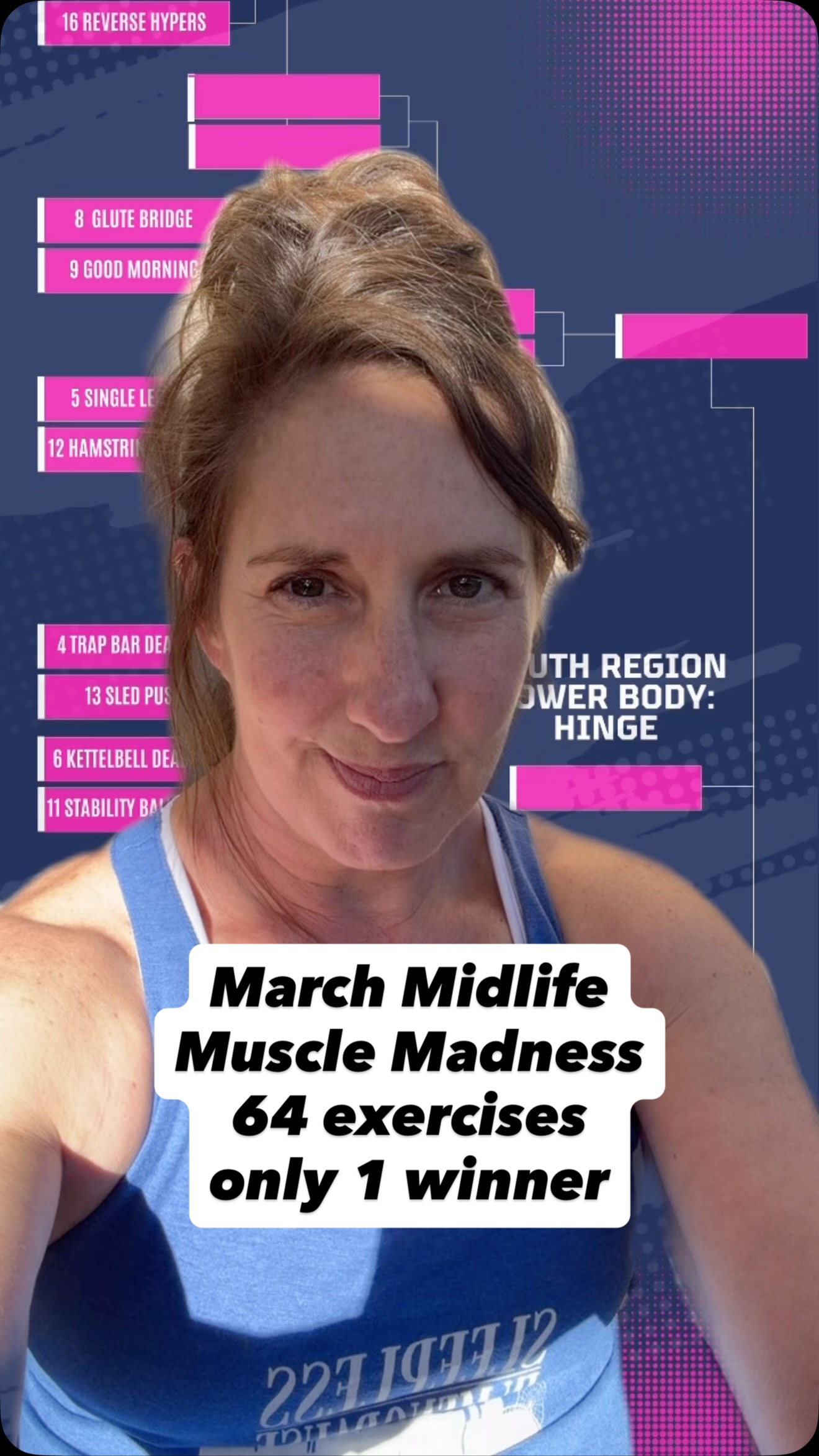 March Midlife Muscle Madness is HERE 🏀🔥
64 exercises.
4 regions.
1 winner.
We’re putting your favorite (and least favorite 😏) exercises head-to-head to see what actually deserves a spot in your workouts in midlife.
This isn’t just about what burns…
It’s about what BUILDS.
Muscle. Strength. Bone. Confidence.
Vote in my stories daily and help decide the champion 👑
And yes… I already know some of you are going to pick bicep curls over pull-ups and we’re going to have a conversation about that 😂
Go vote in my stories! 🗳️
#marchmadness #midlifemuscle #exercise #queen #bracket