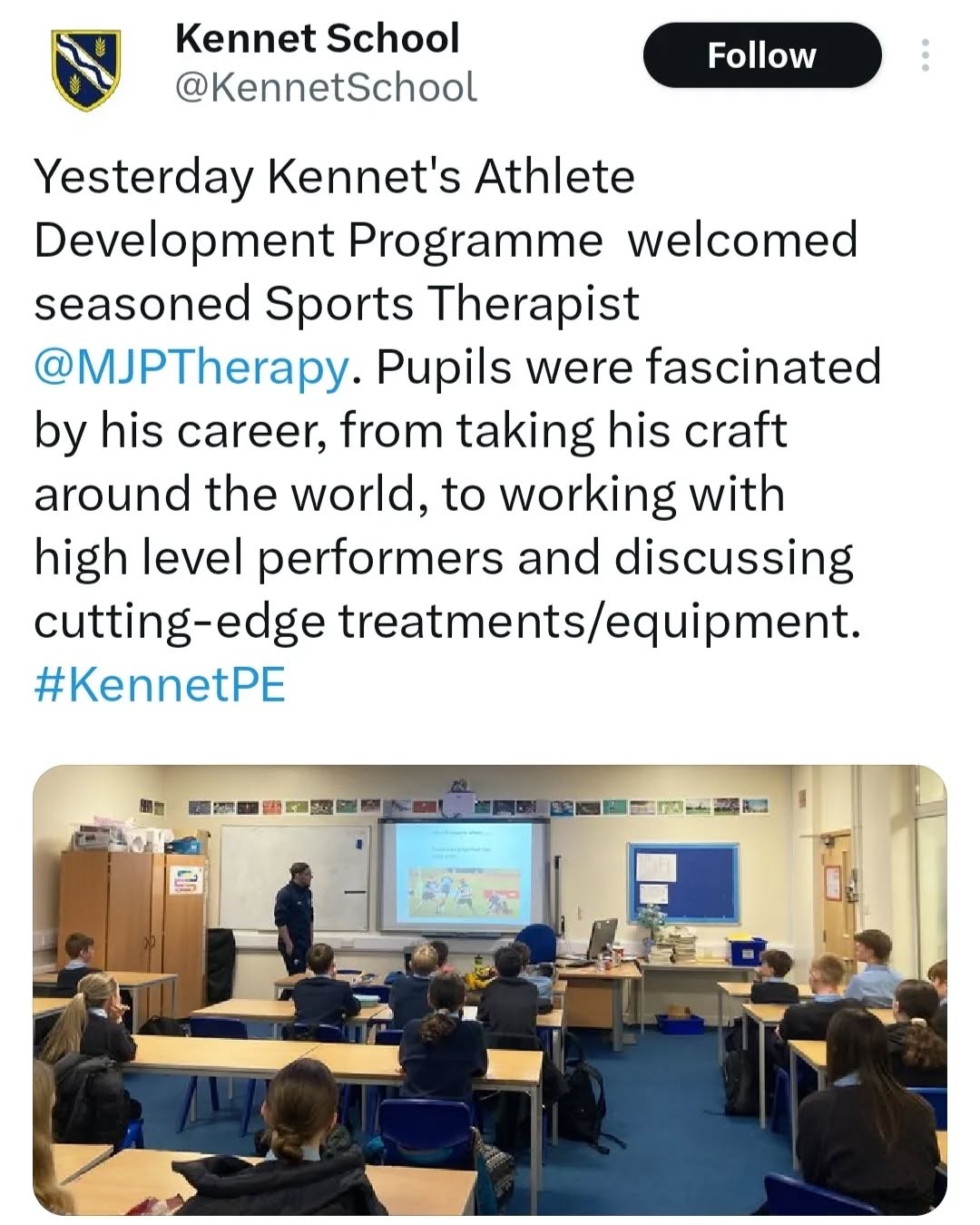Wicked fun to be asked down to Kennet School last week to speak to their Athlete Development Programme group all about Sports Therapy, injuries, prevention & why it's a good idea to keep on top of body health starting from a young age.
Finished with some play time using different types of splinting + bracing devices