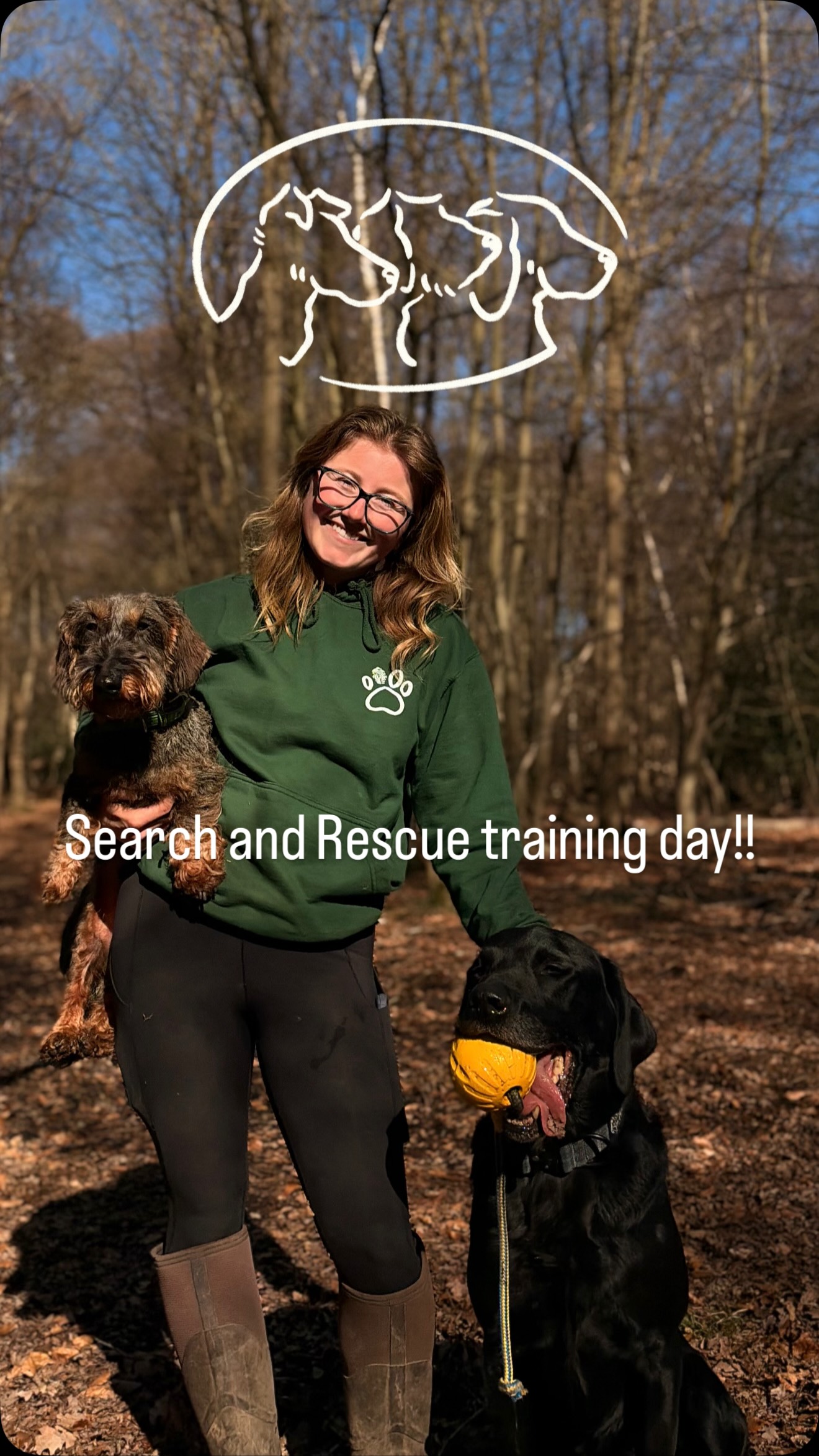 Mantrailing is one of my favourite disciplines! Watch along as Womble, Arlo and I hunt down our ‘missing’ friends in Epping Forest… with the best crunchy leaves noises 🥰
Mantrailing is a fantastic exercise to get your dog’s nose working, watch their natural instincts kick in and is just genuinely the best training day ever! Would you like to have a go?!