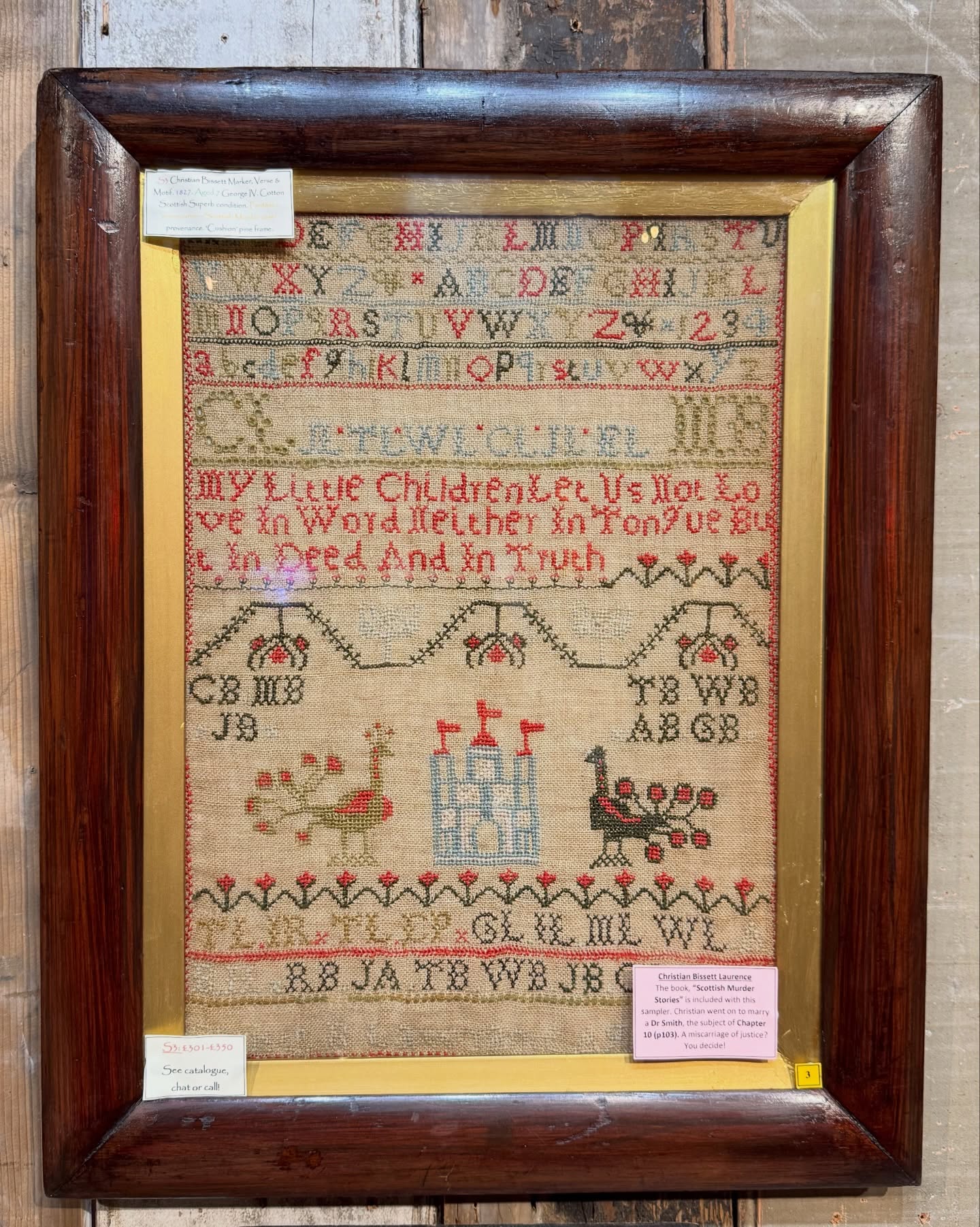 A Stitch with a Story…
This beautiful antique sampler, stitched by Christian Bissett Laurence, is more than just decorative needlework—it’s a thread into the past…
Accompanying the sampler is the book Scottish Murder Stories, where a chilling connection emerges. Christian later married a Dr Smith—featured in Chapter 10 (p.103)
A miscarriage of justice? You decide.
It’s fascinating to think that the hands that stitched this sampler were later tied to such an extraordinary story.
#AntiqueSampler #HistoryMystery #TrueCrime #ScottishHistory #Needlework HiddenStories