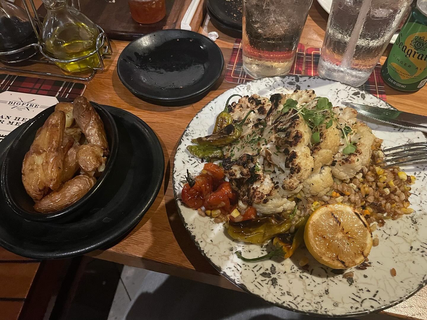 Thank you #bigfirerestaurant for such delicious vegan plate! Worth it! #veganfood #vegan #dinning