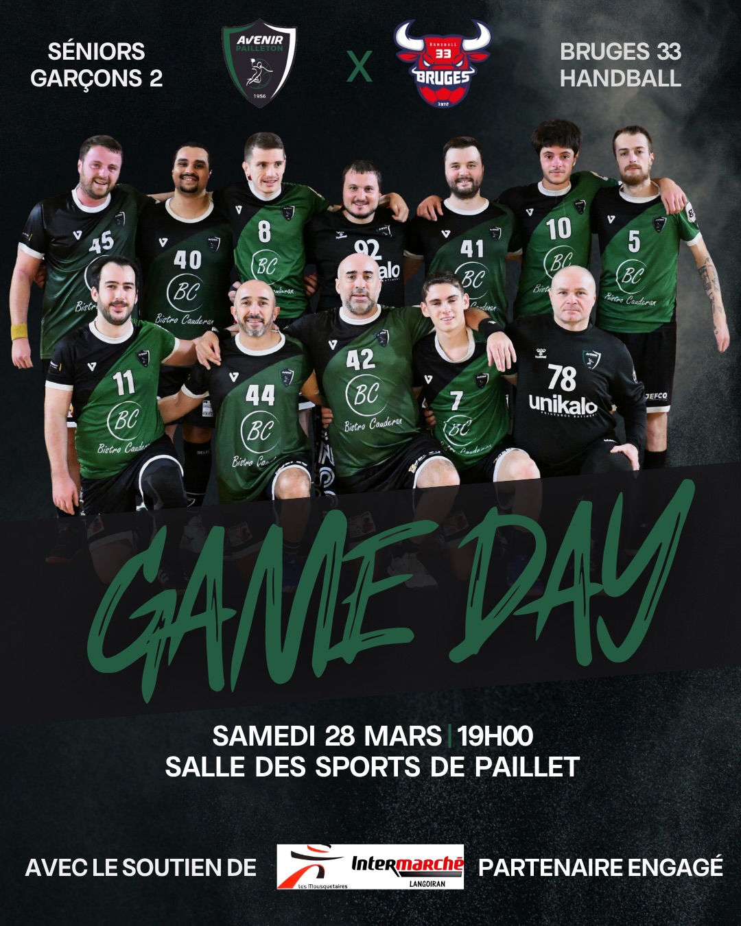 Voici les matchs du week end de nos seniors 💚🤍