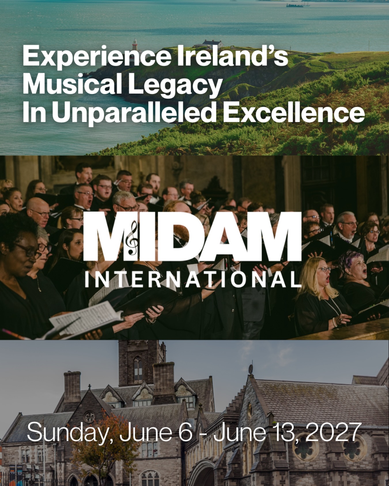 Experience music, history, and Irish culture on an unforgettable 8-day/7-night journey to Dublin and Kilkenny, Ireland’s vibrant capital and historic medieval gem. 🍀✨
Just after celebrating the spirit of St. Patrick’s Day, there’s no better time to experience Ireland through music and culture! 🇮🇪🎶
Perform in a stunning gala concert at Christ Church Cathedral, joining guest conductors, 80+ voice choirs, and members of the Royal Irish Academy of Music Orchestra in one of Ireland’s most breathtaking sacred spaces.
Take the stage again in an optional spotlight concert at St. Canice’s Cathedral, offering your ensemble the chance to present your own program in an intimate, acoustically rich setting.
While not rehearsing, immerse yourself in Ireland’s rich heritage with curated cultural experiences, guided tours, and the warm hospitality that makes this destination so special.
#IrelandTour #ChoralMusic #Dublin #choirtour #PerformAbroad