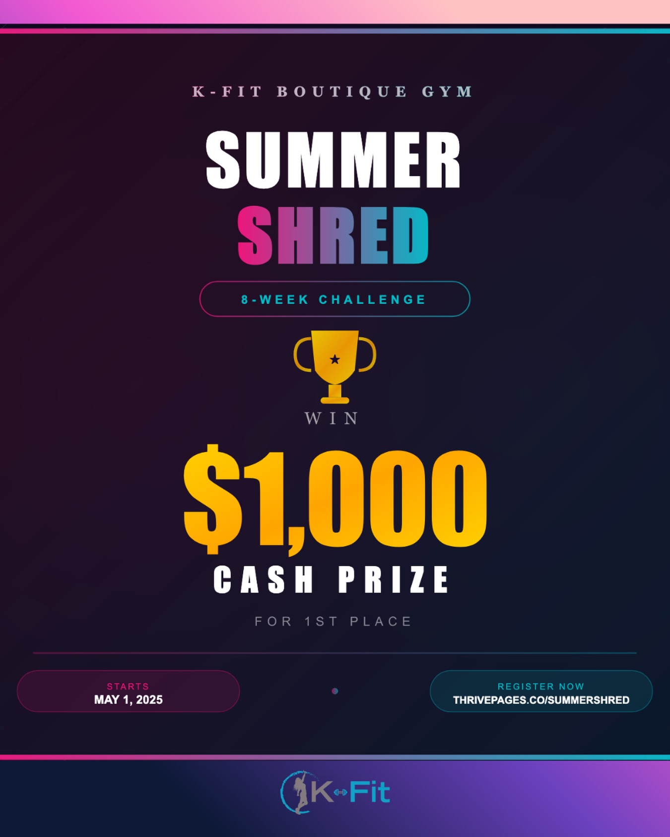 🏆 SUMMER SHRED IS OPEN
$1,000 cash. 8 weeks. Real results.
If you’ve been wanting to feel more confident, get stronger, and actually see changes in your body before summer — this is your window.
✨ Starts May 1
🎁 Early Bird: Get 2 FREE weeks (April 17–May 1)
📍 Orientation: April 24
Spots are limited.
👉 Tap the link in bio to learn more & secure your spot.
