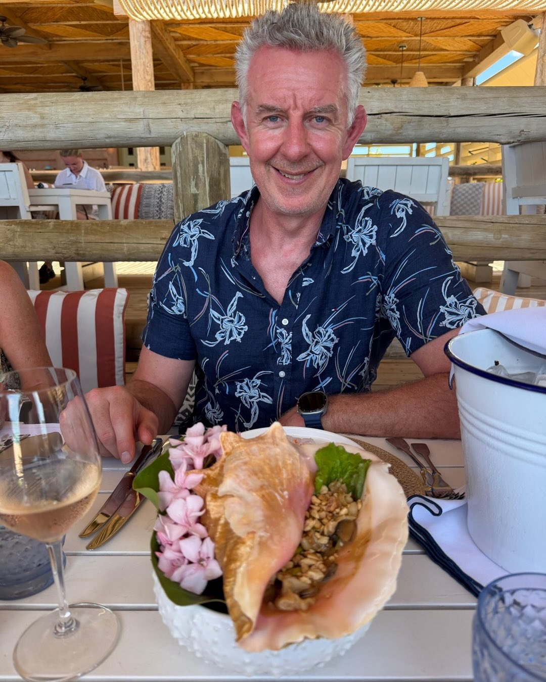 Now with Pats sister and hubby Paul on board following a busy but enjoyable overlap with previous guests, oldest friends Sue and Tony, we were lucky to spend the first few days up in the quiet Northern reefs of Antigua. Paul in particular likes this tranquil natural area especially as we can now fit a decadent lunch in at the relatively new ‘Hut’ run by Elio. We sailed almost all the 180 degrees around the island and back, often in feisty winds during two of the days. It’s been a good break for them fitting in swims to the beach, BBQ’s, Mexican trains and movie nights on the big screen. Inevitably finishing with our first full day at Nelson Dockyards ‘Booms’ today.
It’s always fun sharing our experiences with family and friends and we thank them all for making the effort to join us.
Pat and I now have a tight schedule from this weekend to get to Port Louis in Grenada some 300nm ‘as the crow flies’ but sail boats don’t ! In less than a week.
I have managed to keep a stash of UK made Kit-Kats (local chocolate is not the same) and plenty of local Antiguan roasted coffee for the impending overnight passages !