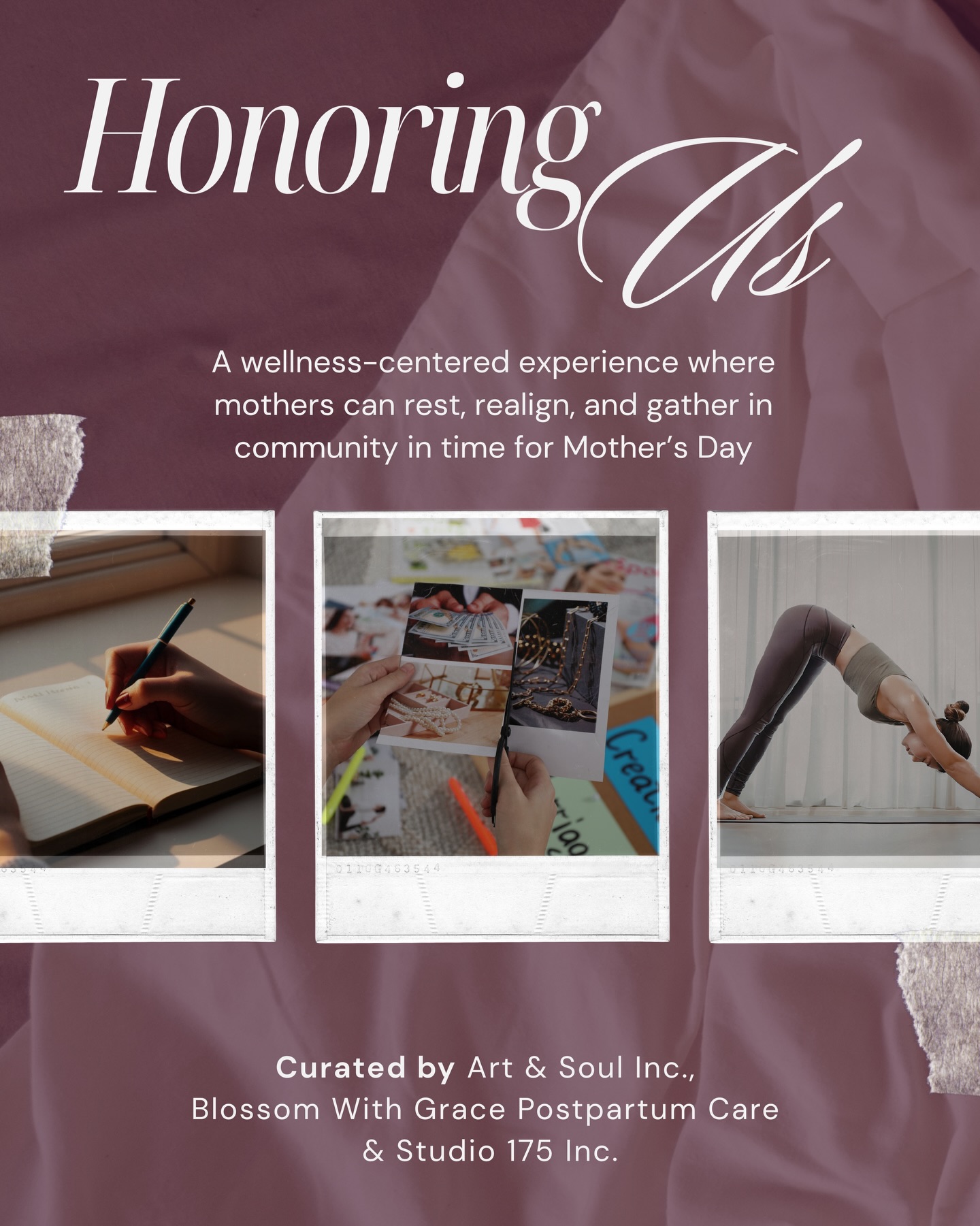 A soft space for mothers to pause, breathe, and come back to themselves. This experience is designed to help you rest, realign, and feel held in community as we move into Mother’s Day season.
Join us on Sunday, April 26th from 12 to 2pm at Studio 175 in Brightwaters for a beautifully curated afternoon of connection and care.
Your experience includes a guided women’s circle, gentle yoga, vision board creation, and light bites in a calm and nurturing environment.
Comment “MOM” and we will send you the rsvp link! Spots are intentionally limited to keep the space intimate. We would love to have you there 🤍