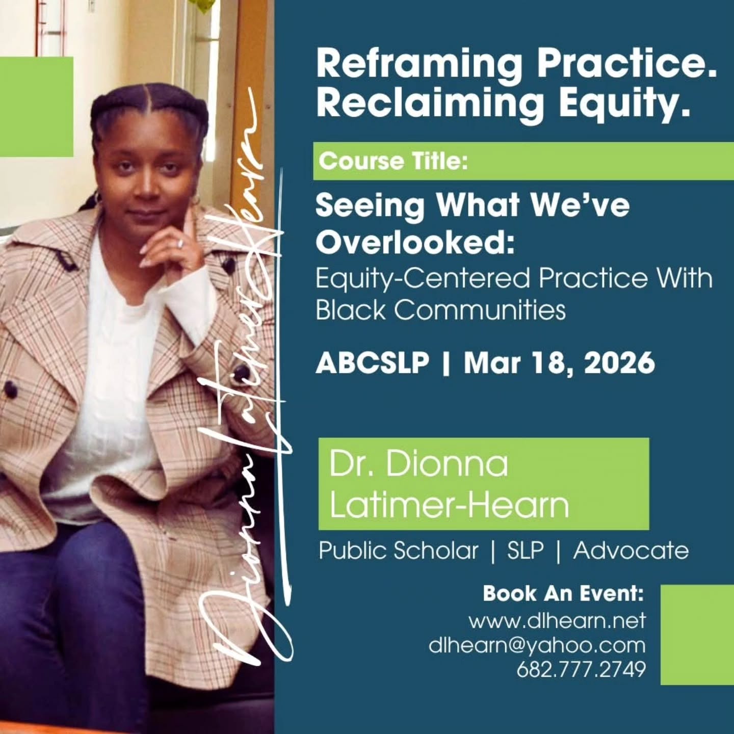 Grateful for the opportunity to present Seeing What We’ve Overlooked: Equity-Centered Practice with Black Communities for Maryland SLPs last night—such a thoughtful, engaged room. Conversations around advocacy, challenging deficit frameworks, and doing better by our students and their communities felt grounded and necessary.
With Maryland’s new requirement (effective 4/1/2026) for licensees to complete an implicit bias course with a structural racism component, this work is more timely than ever—and directly aligned.
Always a good time connecting with folks in my former state who are committed to shifting practice in meaningful ways.
Quick question though… Maryland districts 👀 where y’all at?! I’ve had the privilege of working with Baltimore City, Baltimore County, Anne Arundel, PG County, Charles County, MANSEF programs, and more—would love to keep building and collaborating across the state.
Let’s make it happen!
www.dlhearn.net
#Marylandschools #MarylandSLPs #ABCSLP #professionaldevelopment #continuingeducation implicitbias equityineducation respectthedialect theculturewespeak