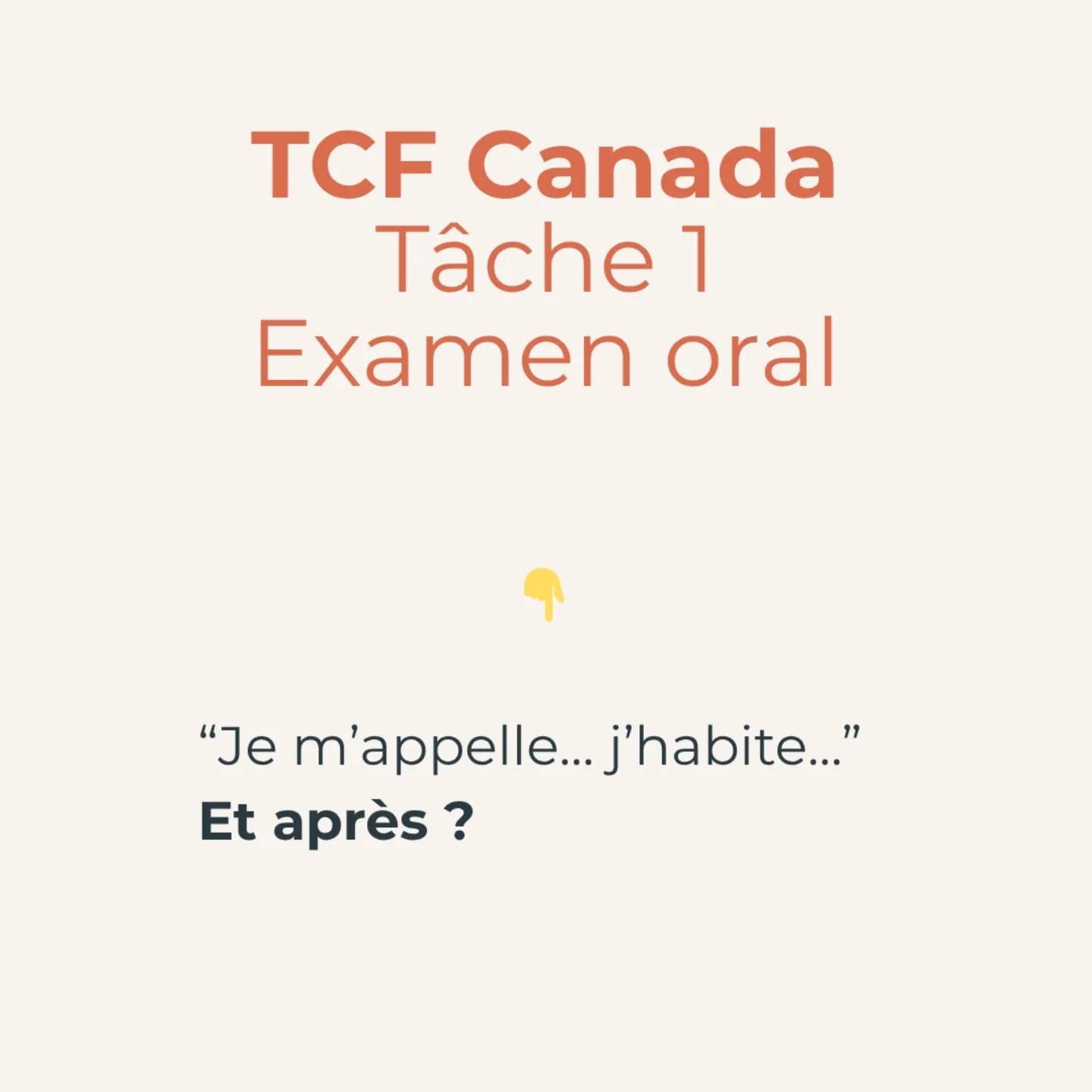 “Je m’appelle… j’habite… je travaille…”
Et après ?
Beaucoup de candidats au TCF Canada ne savent pas quoi dire dans la tâche 1.
👉 Je t’explique comment structurer ta présentation simplement et efficacement.
Lien en bio.
#tcfcanada #frenchexamb2