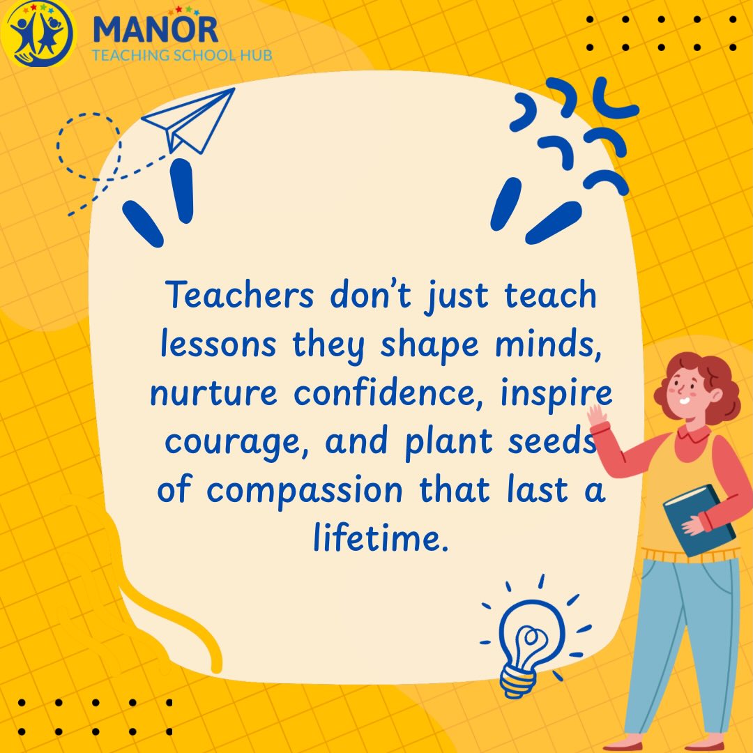Great teachers make a lasting difference every single day 🌟
Through their dedication, care, and passion, they lift others up, spark curiosity, and create classrooms where every child can thrive. We’re proud to celebrate the incredible impact teachers have on shaping brighter futures 💙📚
#GreatTeachers #EducationMatters
@manormultiacademytrust @ambition.inst
