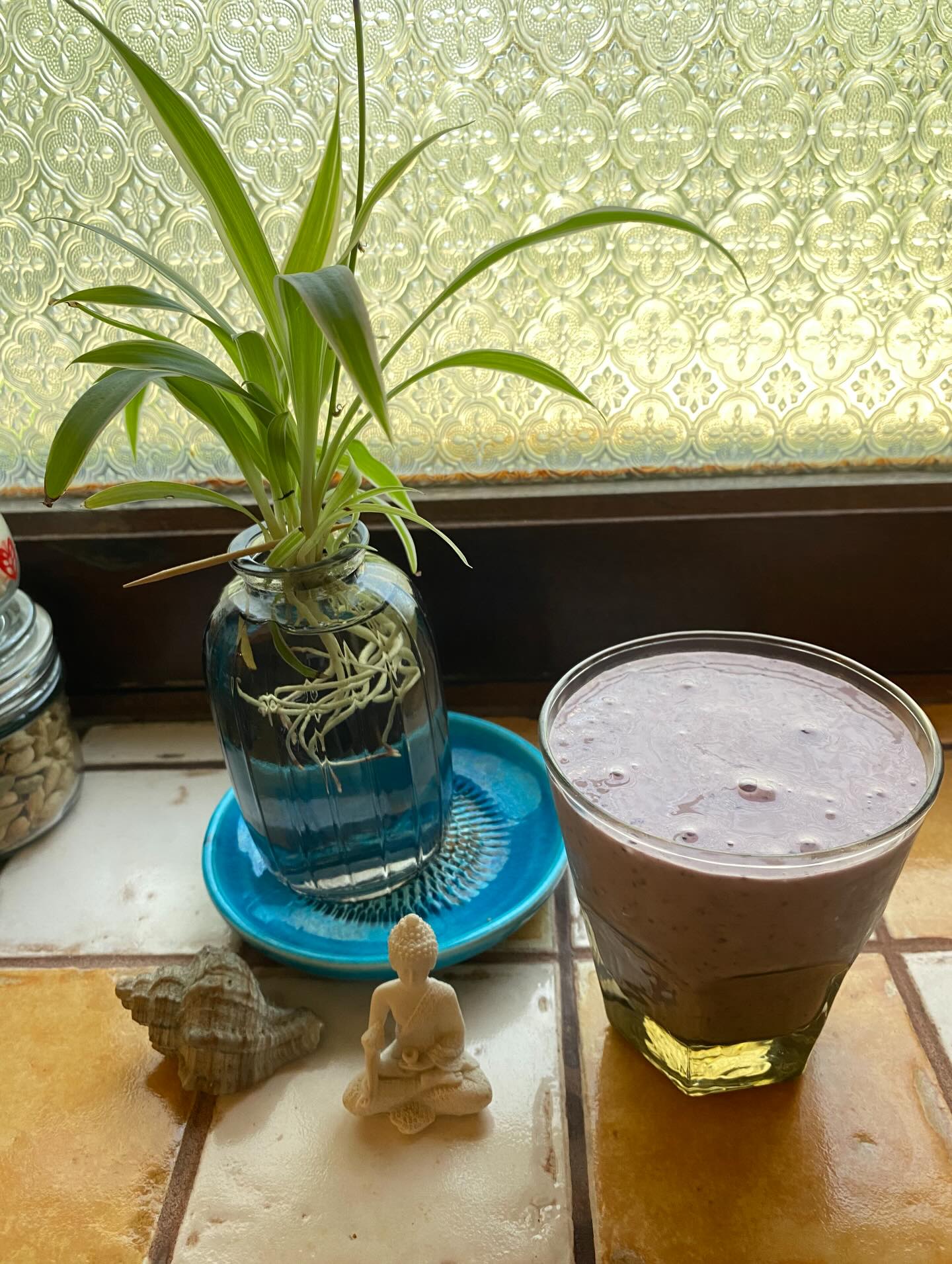 #postworkoutsmoothie #frozen #blueberry #banana #greekyogurt