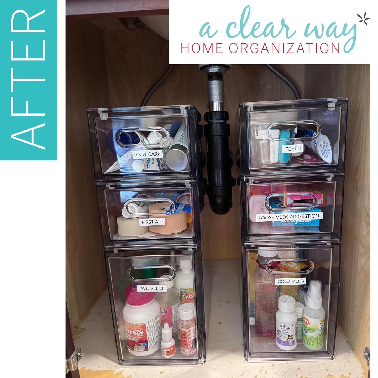 His and hers under sink solutions. Husband had one giant bin overflowed with all his stuff - which basically means he was not using any of that stuff. 🥴 Can’t see it, can’t find it, giant headache. This solution has form and function and is so much better!!