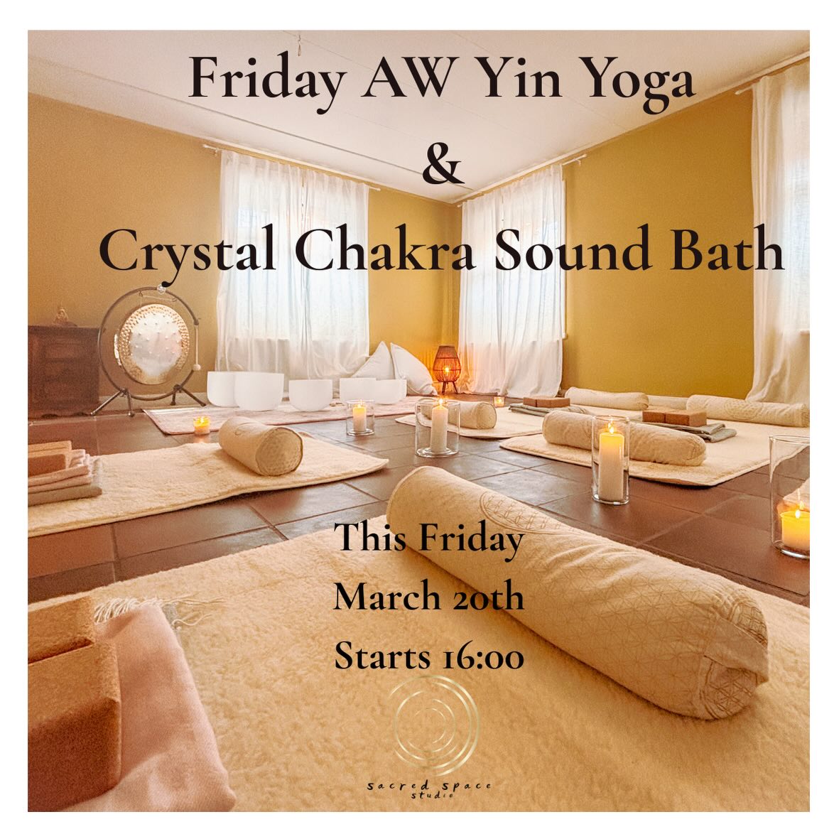 Sacred Space Studio — End of Week Yin & Crystal Sound Bath
Location: Center of Västerås, in the quiet ambience of the old town
Experience: A soothing end-of-week treat for the mind, body, and soul
Join us at Sacred Space Studio located in the centre of Västerås City in the quiet gentle ambience of the old town to experience an after work end of week treat for the mind body and soul.
Available Classes:
Yin for Relaxation (60 minutes)
An hour to unwind, release tension in the body and fascia, and cultivate a state of deep physical, emotional, and mental peace.
Crystal Sound Bath (50 minutes)
A restorative session to release tension across the nervous system, wash away stress and anxiety, and balance and align all the chakras.
Combo Option:
Yin & Tonic Combo
Immerse yourself in the full harmony of mind, body, and soul by experiencing both sessions back-to-back.
Choose one class or book the Yin & Sound Bath Combo
Suitable for all levels; no prior experience required
All mats, props and bolsters provided, just bring yourself.
Step into your weekend refreshed, balanced, and peaceful.
Yin 16:00 - 17:00 Cosy 190:-
Sound Bath 17:10 - 18:00 Cost 190:-
Yin & Tonic 16:00 - 18:00 300:- Payment plans with great savings are now available ⭐️
Booking & Details:
www.sacredspacestudio.se @vasterascity @sacredspacestudio3d #yinyoga #crystalsoundbowls