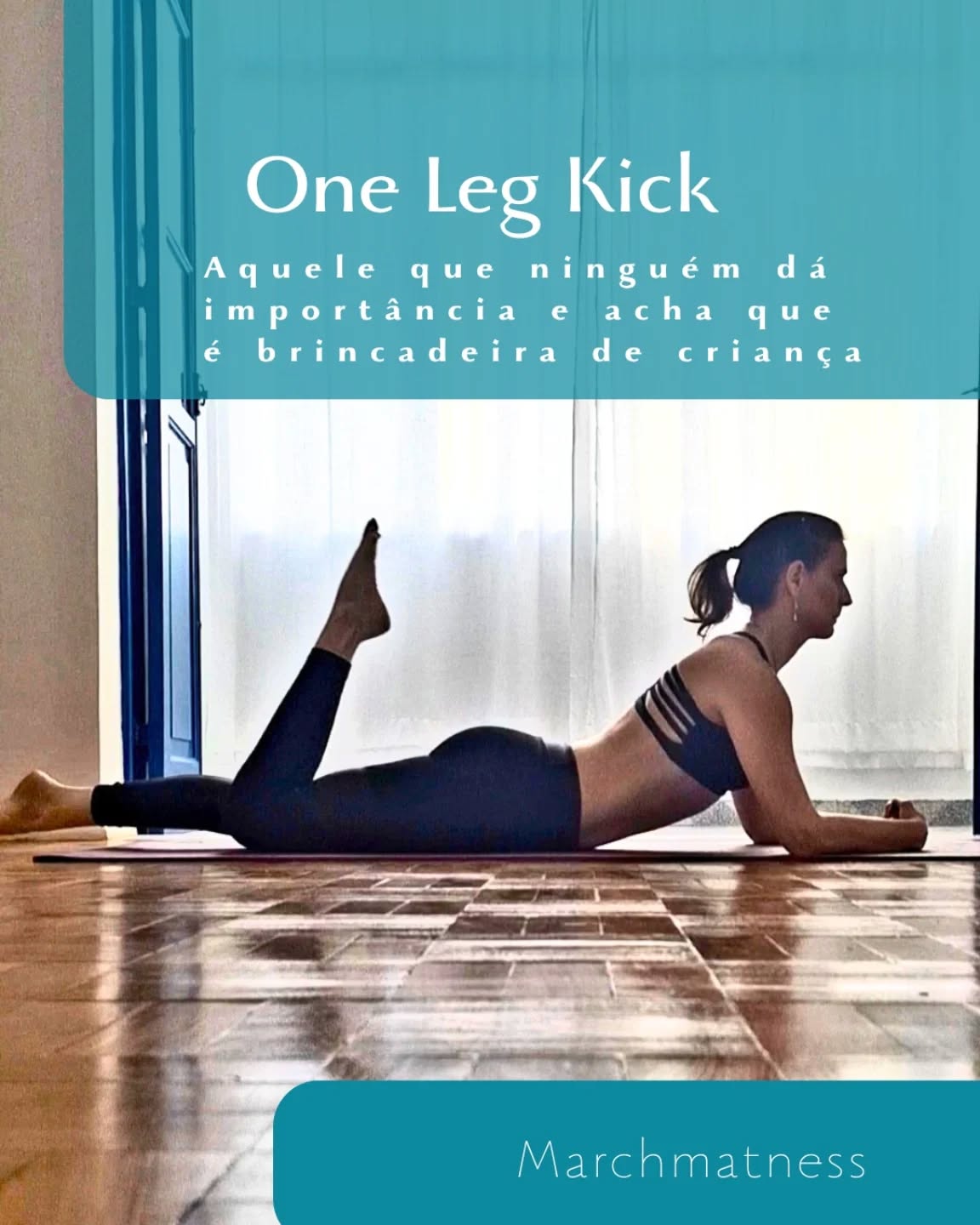 Existe um fenômeno na introdução do One Leg Kick. Quando o aluno começa o Swan, ainda sem Dive, ele escuta o professor, ele concentra, tenta entender, tem seriedade, talvez por medo de machucar a coluna. Daí, passa para o One Leg Kick e apoia o cotovelo, pronto acabou tudo. Fica lá tranquilão, desabado nos ombros e na barriga, mexendo a perna se sacudindo, parece que está fofocando na praia.
O apoio no cotovelo faz parecer que está tranquilo, mas se está tranquilo, está errado.
Continuamos no mesma lógica do Swan, tentando achar crescimento, alongamento, suporte.
Lembrando a lei de ação e reação, quando empurramos os cotovelos para baixo contra o chão, o chão nos empurra de volta para cima e assim encontramos suporte na parte superior do corpo.
Nos dois exercícios gosto de lembrar que a barriga e as costelas vão do chão pra cima, pra dentro, ou seja, não devem estar empurrando o chão para baixo, mas devem fugir dele para gerar estabilidade.
As pernas vão tão pra longe que podem até flutuar e fazer a gente sentir mais ainda os posteriores de coxa e glúteos. Existe a mesma oposição cabeça-pés para dar crescimento e isso nos livra do achatamento. Veja, depois de uma certa idade todos devemos nos exercitar com foco no crescimento e orar pelo livramento do achatamento. Dá mole não. 🙌🏻
