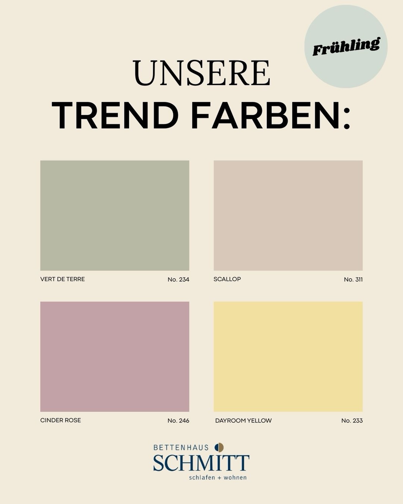 Es ist endlich so weit! 🌸 Es ist wieder Frühling und wir haben es ein weiteres mal durch den Winter geschafft! 😍🍃✨
Zur Inspiration haben wir euch hier vier Frühlingsfarben von @farrowandball herausgesucht, damit auch bei euch frischer Wind in die Wohnung kommt! ☺️✨
#frühling #interiordesign #raumgestaltung #frühlingsfarben #farrowandball