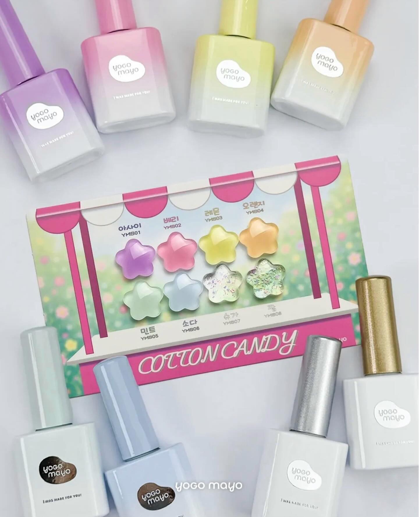 Pehmeät, kevyet pastellinsävyiset siirappigeelit kevääseen — Cotton Candy Collection yhdistää 6 makeaa, läpikuultavaa sävyä ja 2 näyttävää glittergeeliä helppokäyttöiseen, unelmaiseen palettiin. 🍭
Täydellisiä yhdessä tai erikseen. 🩷
By the amazing @yogomayo_korea 🩷
#biyume #koreannails #kynnet #nails