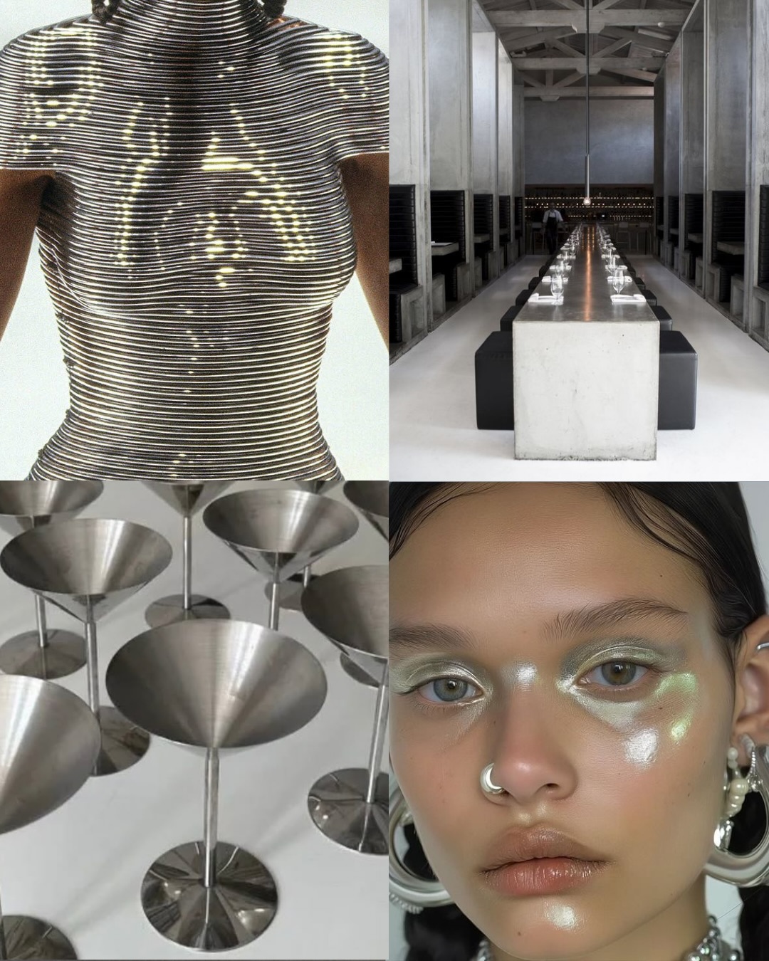 Currently on our trend playlist:
Metallic glow, Cloud Dancer softness, pastel blue moments, Olive x Burgundy colour magic.
These aesthetics are living rent-free on our moodboards