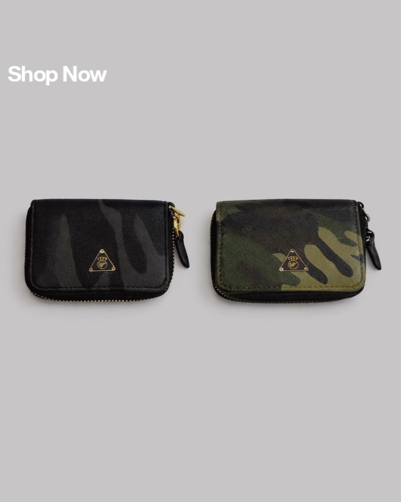 Mint Brand Camo Leather Coin Pouch – Black