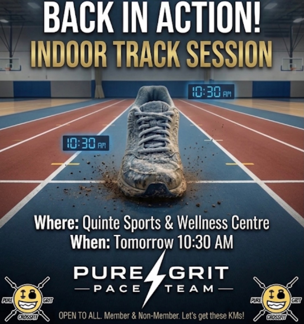 Hey Runners!! The Pure Grit pace team is excited to be back in action this weekend after taking last weekend off due to weather. Unfortunately, the weather still isnโt looking great, but we have come up with another plan to still get our kilometres in despite that! Hereโs the plan:
๐Meet up at the Quinte sports and wellness Centre to take advantage of the indoor track
โฑ๏ธ10:30am
๐ The great advantage of this location will be staying within proximity of everyone regardless of pace! When we start, we can break off in groups of people with similar goals. Running in a group can help keep it fun and push your pace a little bit more as well as create the social aspect that we all love. Whether you just want to get steps in and use the time to walk around the track or you are starting running with intervals of run and walk or you want to hit the track at a certain pace we will have a group for you to perfectly fit in with.
We encourage everyone to come all levels and you do not have to be a member to join us!
see you all in the morning!
-
-
-
#bellevilleontario #quintewest #runclub #fitnessclub