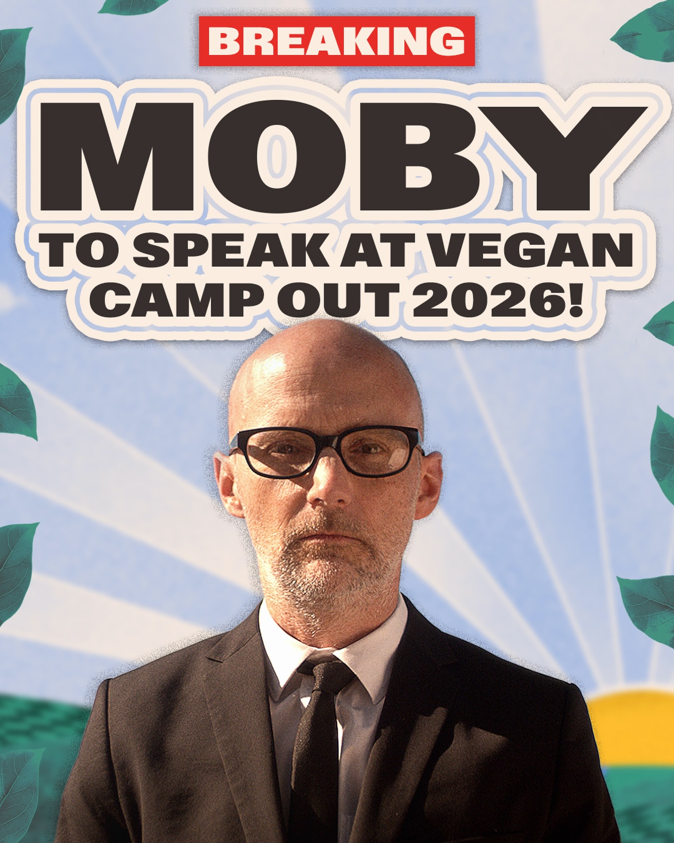 After years of communication, it’s finally happening! 🥳
Moby says “As someone who’s dedicated his entire life to animal rights, it’s a profound pleasure to finally come and speak at Vegan Camp Out. I’ll be talking a bit about my music career, but mainly about animal rights and veganism. See you all there!”
🎫 All tickets on-sale from the link in our bio - Festival Tickets, Glamping, Tent Hire, On-Site Activity Pass, Coach Travel & Spa!
Richard Melville Hall was born in Harlem, NYC in 1965. His father gave him his nickname “Moby” when he was 10 minutes old, as a result of his hereditary relationship to Herman Melville. Moby started playing and studying music when he was 9 years old, and came of age musically in the punk rock scene in the early 80’s. He released his first single “Go” in 1991 and has been making albums ever since (selling over 20 million albums worldwide.) He has also branched out into film and television production with his company Little Walnut. In addition to their award-winning documentaries “Moby Doc” and “Punk Rock Vegan Movie,” Little Walnut is planning a 2026 release of their first narrative feature, “Tecie.” After becoming a vegetarian in 1984, Moby transitioned to a full vegan lifestyle in 1987 for ethical reasons inspired by his love for his companion animals and books like Animal Liberation