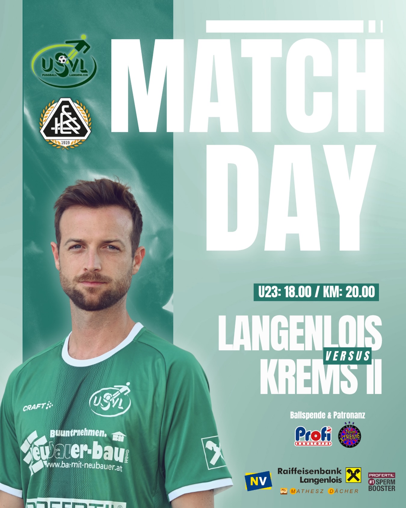 DERBYTIME 🔥💚🤍
Endlich geht’s wieder los – heute ist es soweit!
Kommt vorbei und unterstützt unsere Jungs –
wer heute nicht kommt, verpasst was! 💪🔥
Anpfiff:
18:00 Uhr – U23
20:00 Uhr – Kampfmannschaft
🤝 Patronanz & Ballspende:
Team Xtreme Darts
Profi Baustoffe
#forzausvl #derbytime #matchday #rückrunde #heimspiel