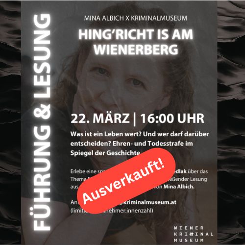 Yippie, die morgige Führung + Lesung im @wienerkriminalmuseum ist ausverkauft!
Ich freue mich schon sehr auf die spannende Führung von Karin Sedlak.
Welche Fragen mir das Publikum diesmal stellen wird?
Ich bin jedenfalls bereit!