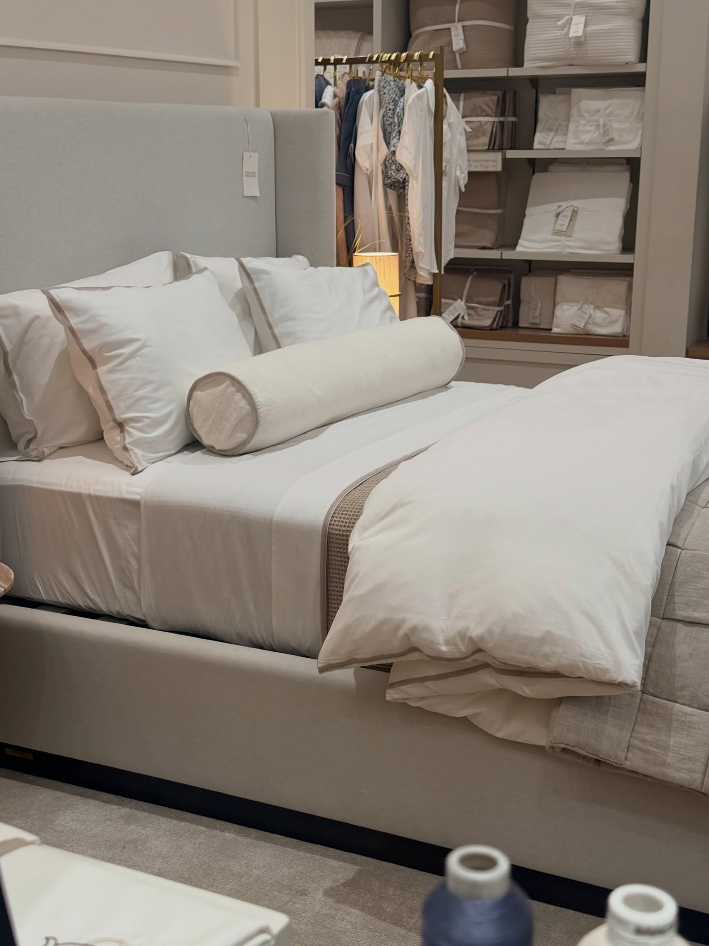 Another great day embroidering at Boll & Branch ! Next up April 18th. Come in for your free embroidery with purchase! #customembroidery #riverfrontdesigncreations #bollandbranch #monogram #luxelife