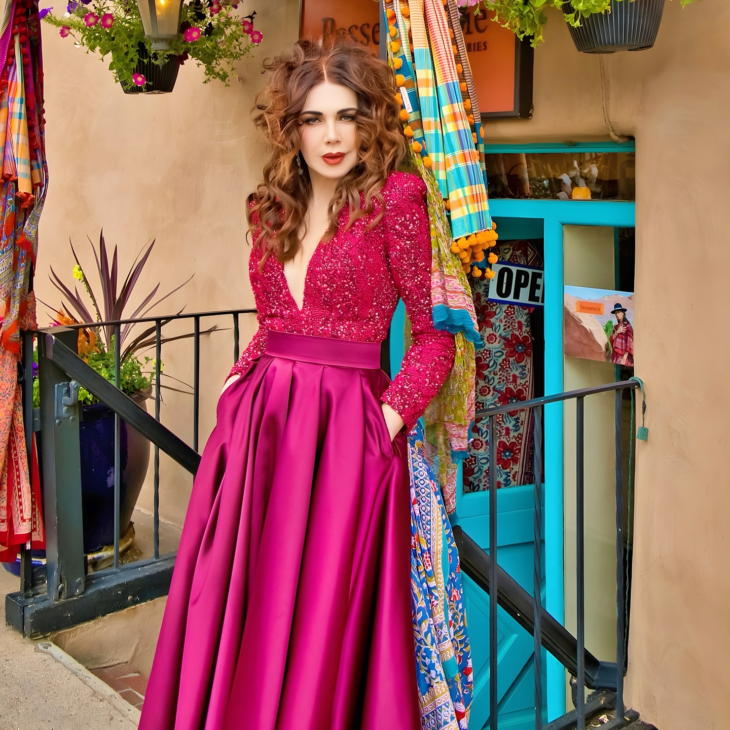 ✨ A day in Santa Fe with @shireensandoval and @surgjohn0723 ✨
What an incredible day it was! We are beyond thrilled to have been able to contribute to this amazing experience. 🌟
@tacouture designed a stunning custom burgundy two-piece couture outfit for Shireen. The fully hand-beaded top with a plunging neckline was a showstopper, and the high-waist skirt with pockets and a slit added the perfect touch of elegance and practicality. 😍
From the breathtaking scenery of Santa Fe to the unforgettable moments shared with @shireensandoval and @surgjohn0723, every second was pure magic. ✨
Want to know more about this fabulous day? Read the full story at www.shireensandoval.com 📖
📸: @webbing2
💇♀️💄: @bettyrose_savannah
#shireensandoval #shireensfavoritethings #beauty #clothes #designedinmiami #dress #fashion #fashiongram #fashionista #fashionpost #instafashion #lookbook #luxury #luxurygown #miamifashionblogger #miamistylist #model #outfit #style #styleblogger #tacouturemiami #todayimwearing #SantaFe