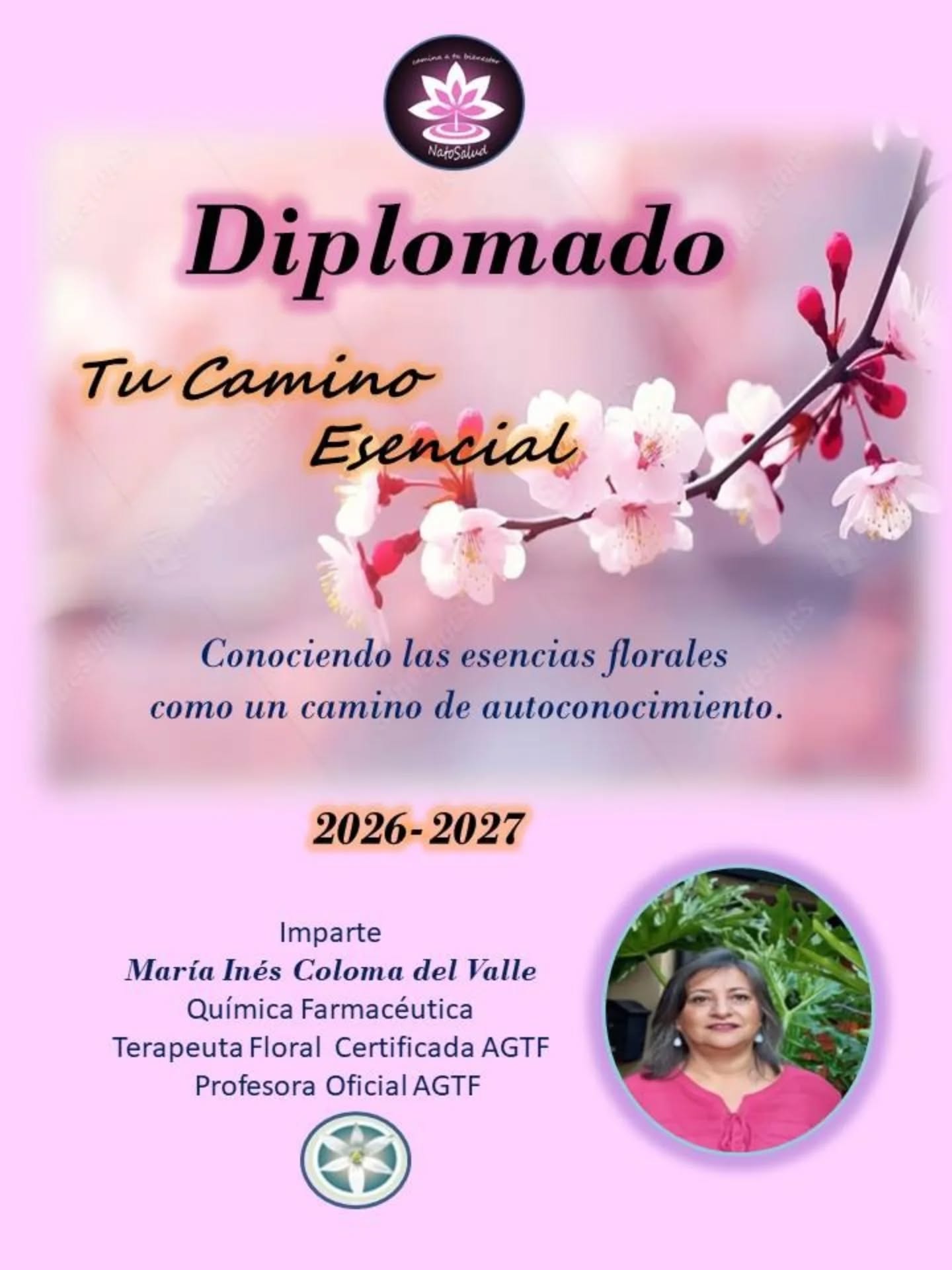 ¡No te pierdas esta tremenda oportunidad!🪷
La profesora de la AGTF María Inés Coloma estará dictando un diplomado vivencial en esencias florales🌻
Una formación para volver a tu esencia y re conectar con esa "chispa divina" que somos todos 💥
Si estás interesada/o contacta a la profesora en
natosalud@gmail.com
±5699174628