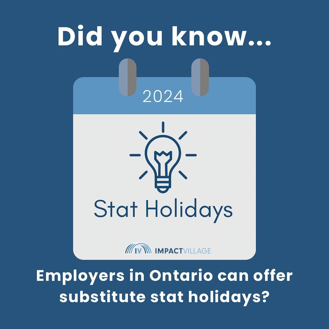 In Ontario, we are fortunate enough to have 9 statutory holidays. These holidays are paid time off that does not count as any personal, sick, or vacation days, and is mandated by the Ontario and Federal government (paid time off, or you get paid 1.5 X your rate if you work that day*) These are universal days that everyone in Ontario, who is an employee, gets off.
These holidays include: New Year’s Day (January), Family Day (February), Good Friday (Easter), Victoria Day (May), Canada Day (July), Labour Day (September), and Christmas and Boxing Day (December).
But what happens if you don’t celebrate Easter? What if you need time off to attend the first night of your family’s Passover Seder, and you’re happy to work on Good Friday? What happens if you don’t celebrate Christmas? What do you do with your time off and how do you ensure that your religious holidays are able to be celebrated and honored appropriately?
During a podcast conversation with Ben (@behaviourspeak ), Sonia and Ben were discussing how it would be wonderful if people had more flexibility with their statutory holidays, especially the religious stat holidays, so that those of different religions could have paid time off on more meaningful days, without using their personal, sick, or vacation days. Ben shared that this was permitted in British Columbia (BC), and later confirmed that it was an option in Ontario as well! After learning this, we decided to update our employee handbook and our employee policies, to ensure that everyone at Impact Village is able to have time off in a meaningful way.
This is just one way that, at least here in Ontario, and in BC, organizations and businesses can create culturally humble policies and support all of their employees!
#CulturalHumility #WhenYouKnowBetterDoBetter #ImpactVillage #Diversity #Equity #Inclusion #DEI