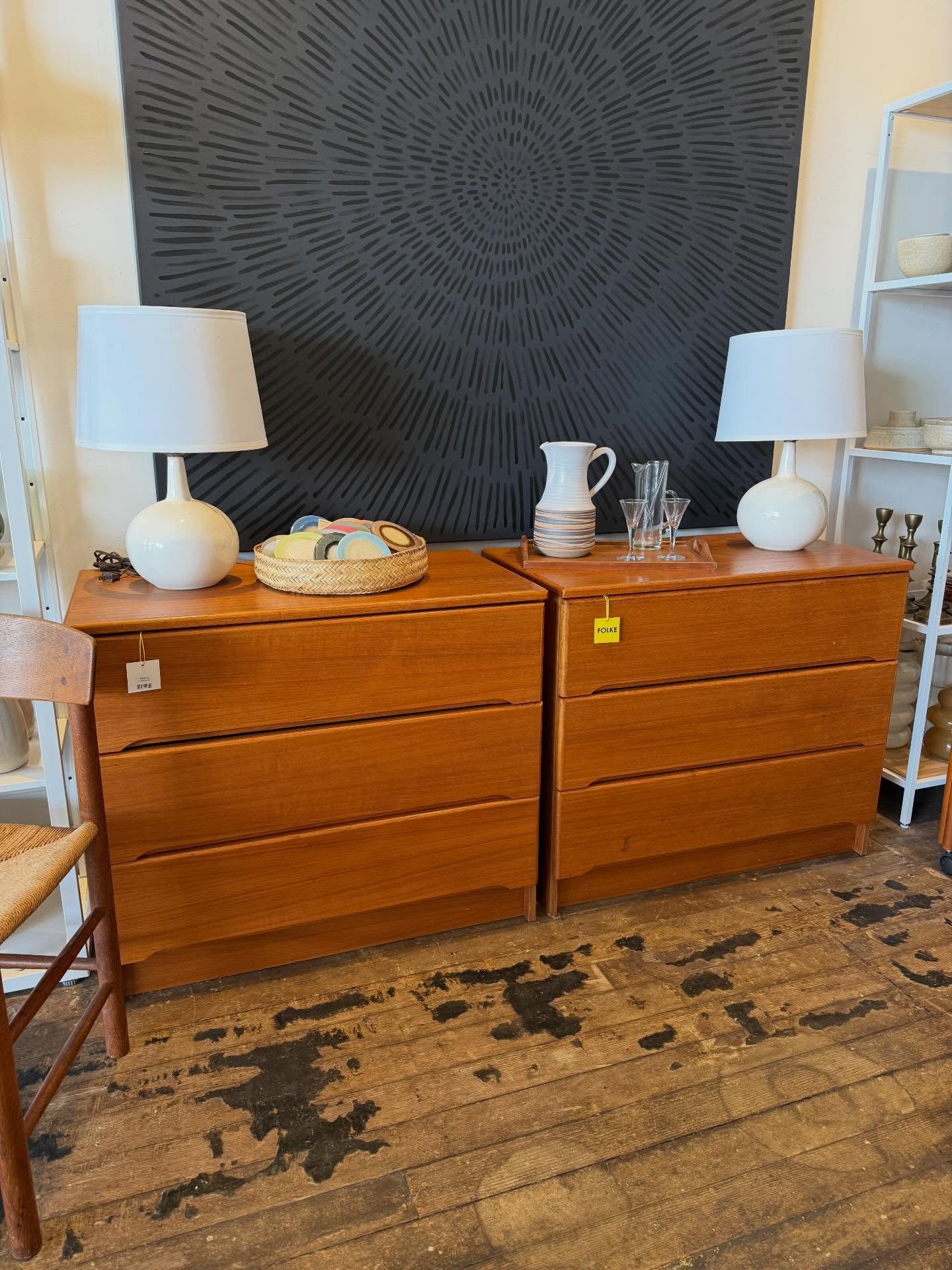 A pair of small Danish dressers. Sold separately. DM for info.